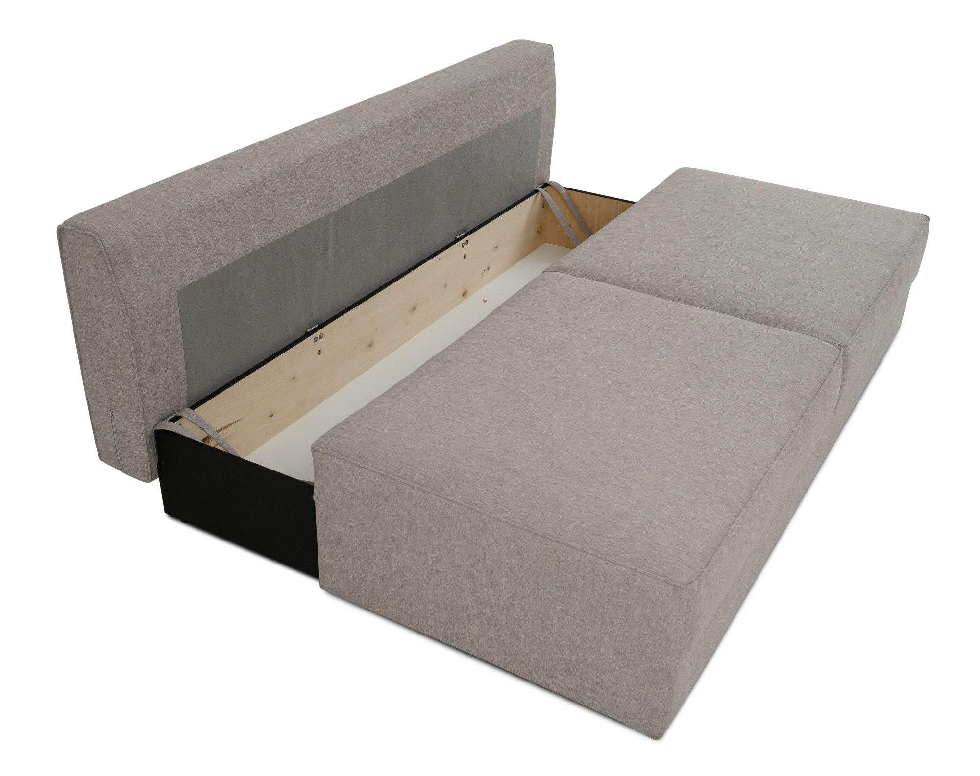 INOSIGN Slaapbank Simonton 3-zits, Breedte 202 cm Ligoppervlak 202x146 cm, incl. bedlade, zachte structuurstof