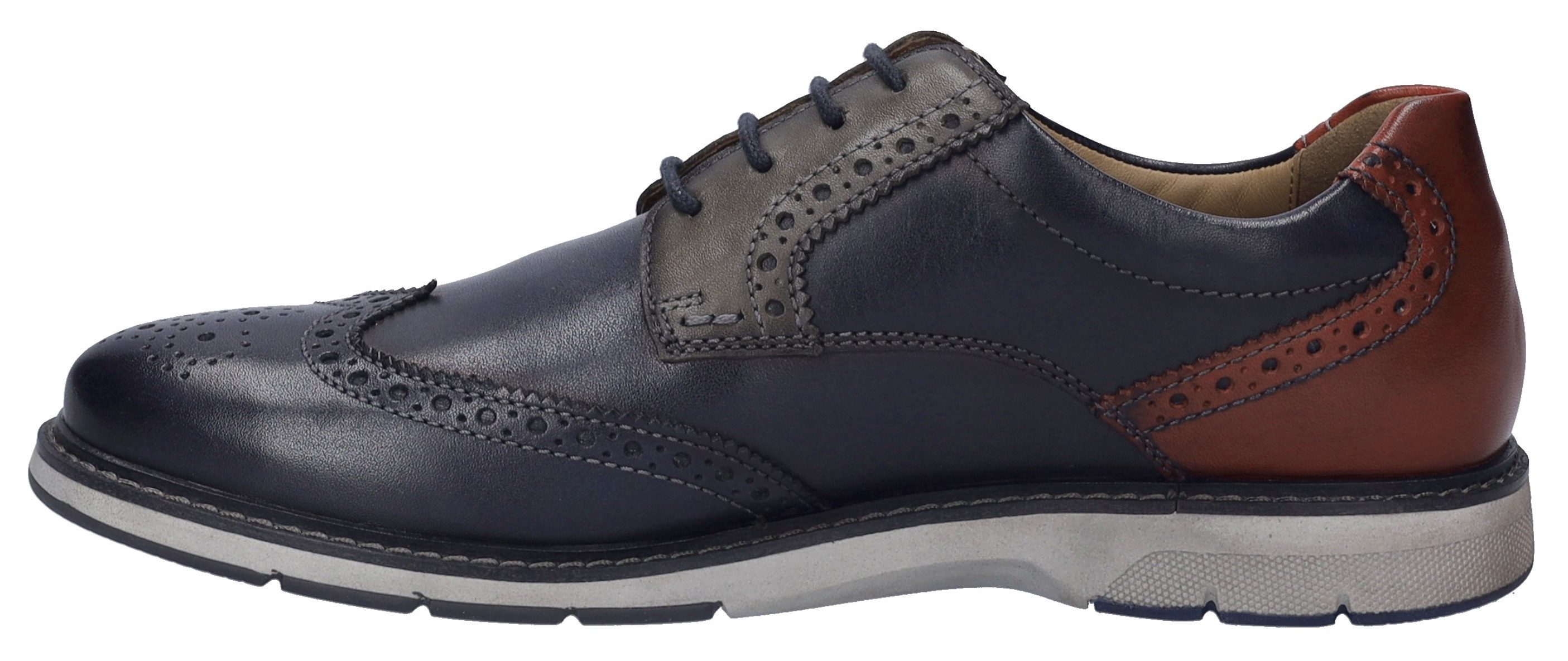 Josef Seibel Schoenen met perforatie Stuart 07 , brogue, businessschoen, anzugschuh met vleugelkappen