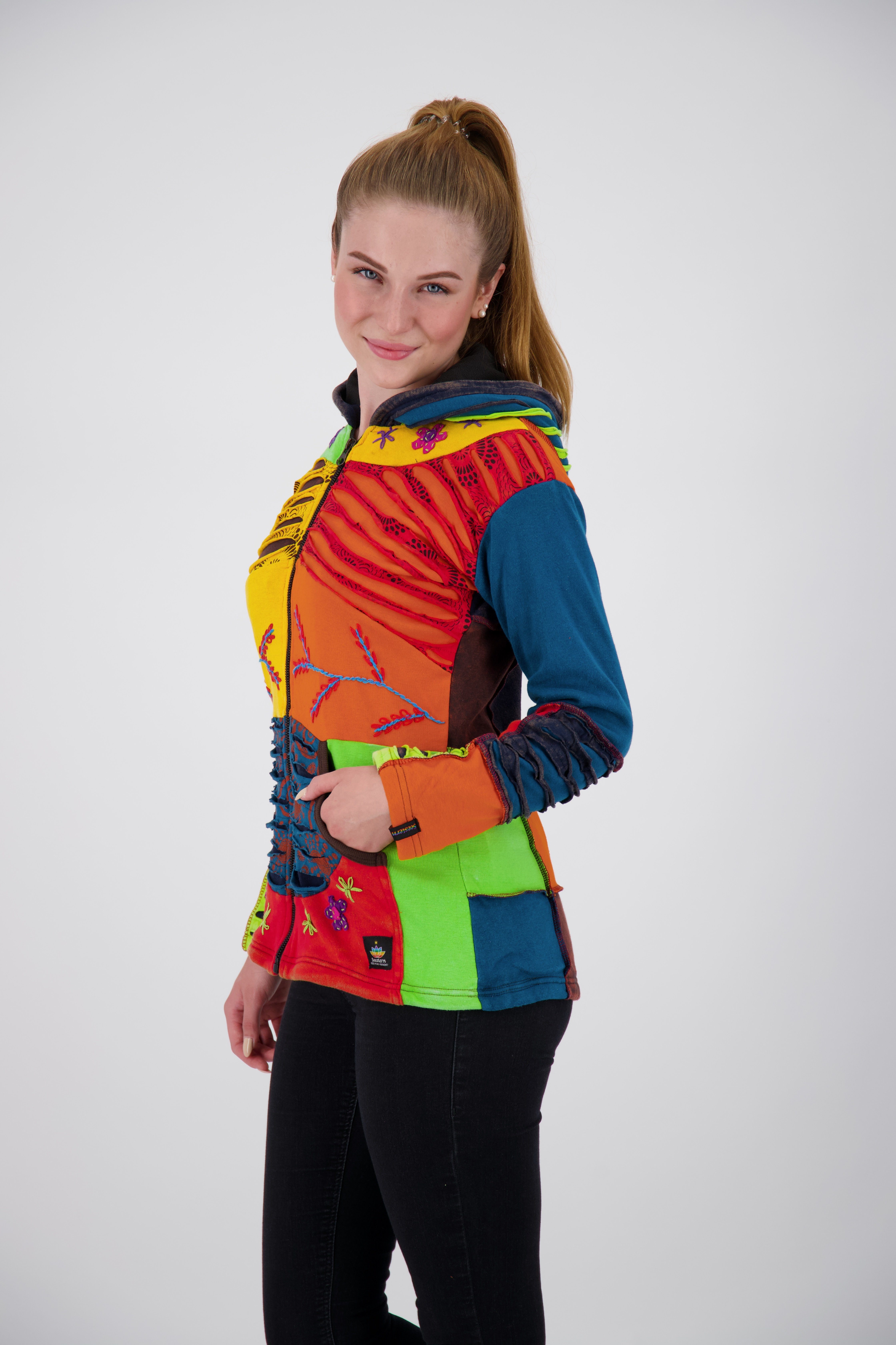 DEPROC Active Fleecejack Patchwork Multicolor NUNAVUT II NEW FLOWER POWER
