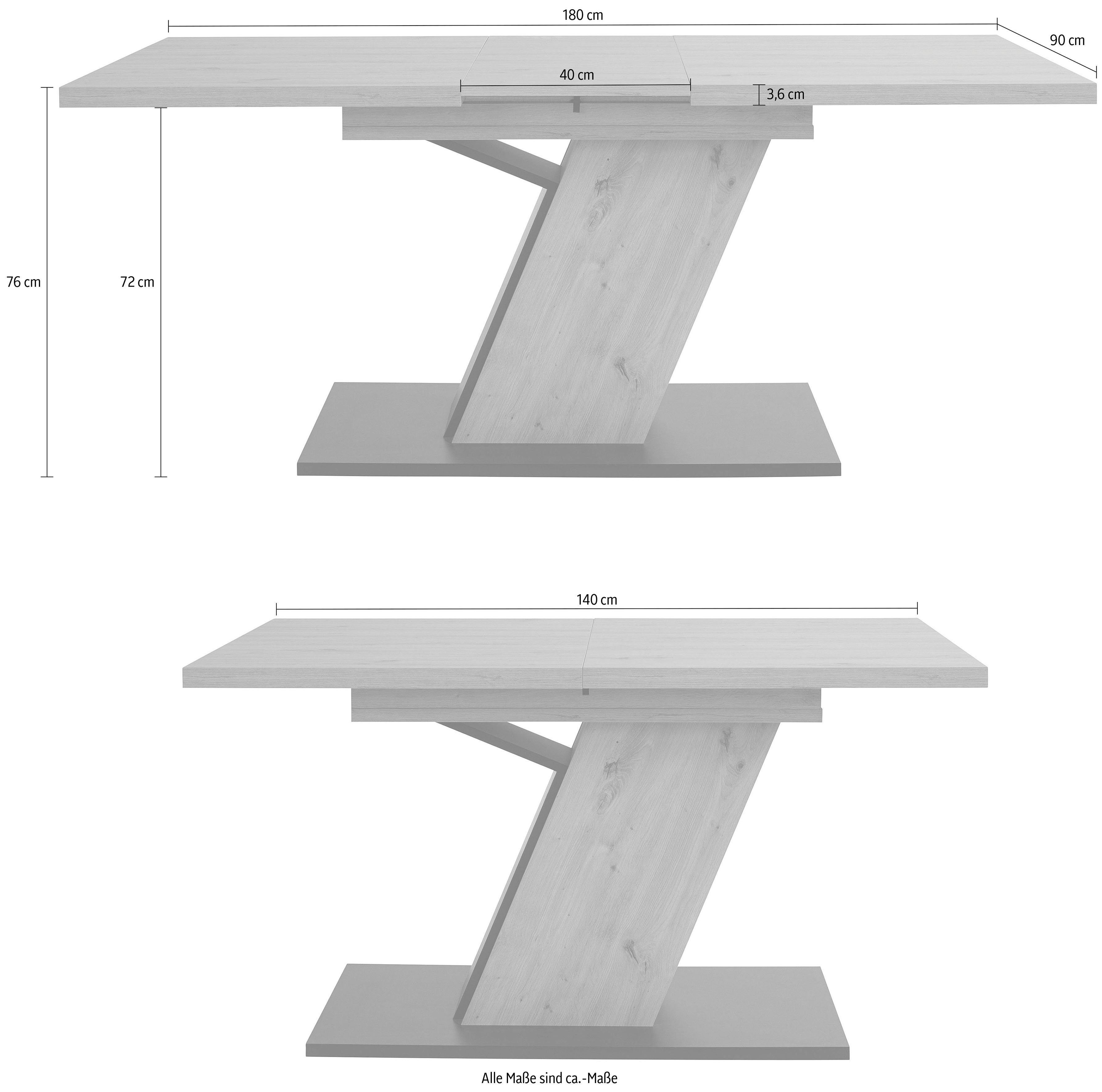 HELA Eettafel op zuil Gesa uitschuifbaar 140-180 cm