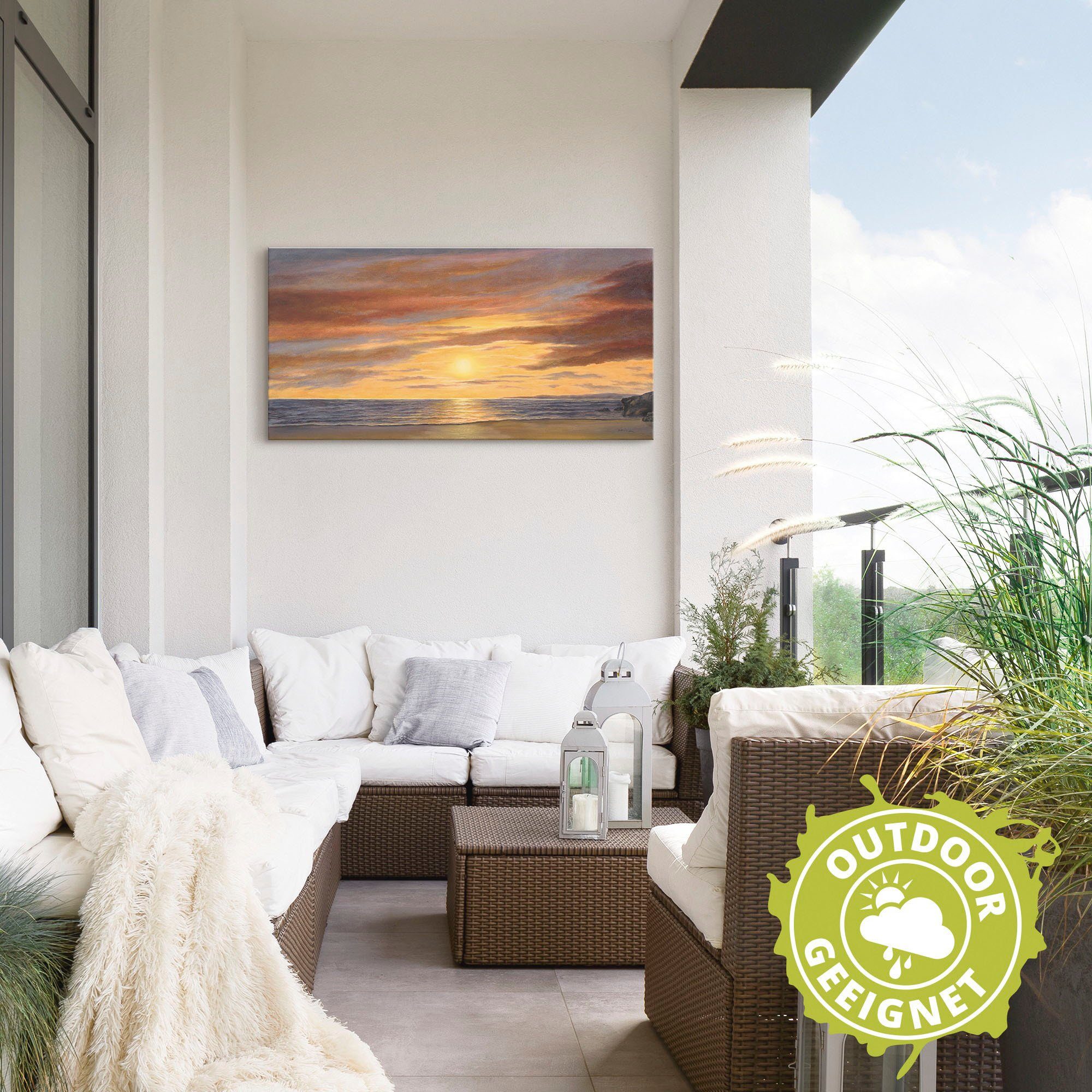 Artland Artprint Zon aan het strand als artprint van aluminium, artprint voor buiten, artprint op linnen, poster, muursticker