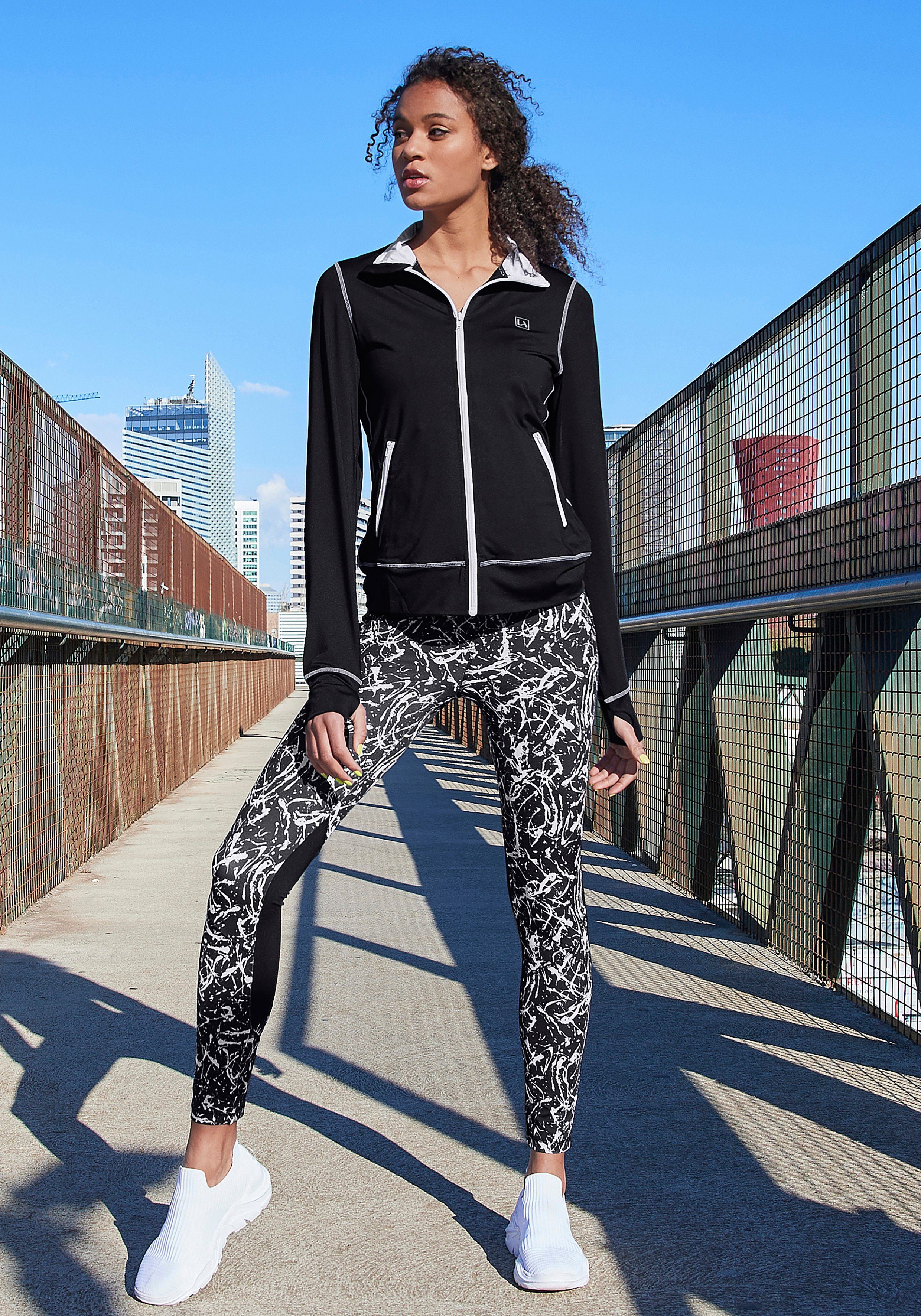 active by Lascana Legging Splash Sportbroek met allover patroon