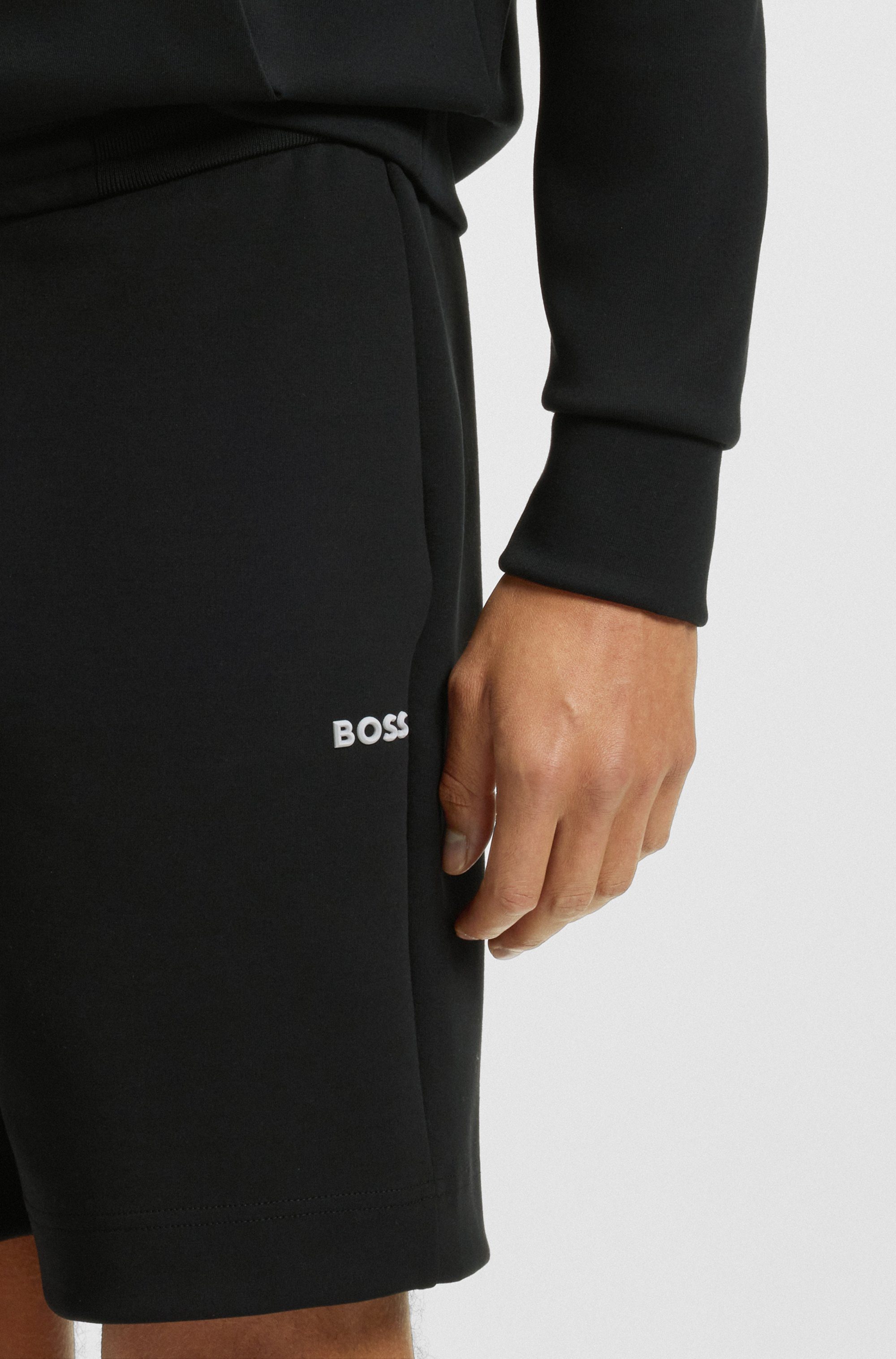 BOSS GREEN Sweatshort Shorts Zone met gestreepte details