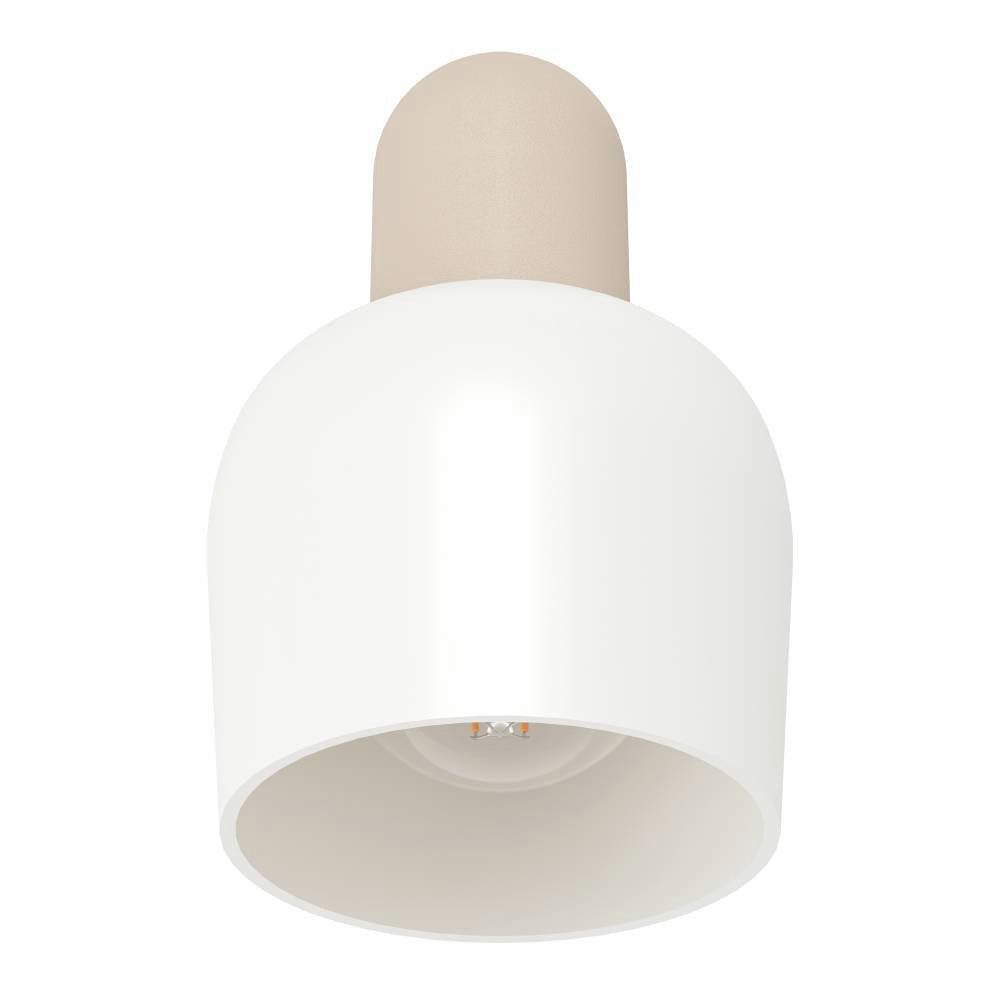 EGLO Plafondspot CORATO Wandlamp, wandspot van metaal in zandkleur en glas in wit, E14 (1 stuk)