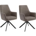 mca furniture stoel reynosa eetkamerstoel 360º draaibaar met nivellering, pocketveringzitting, belastbaar tot 120 kg (set, 2 stuks) bruin