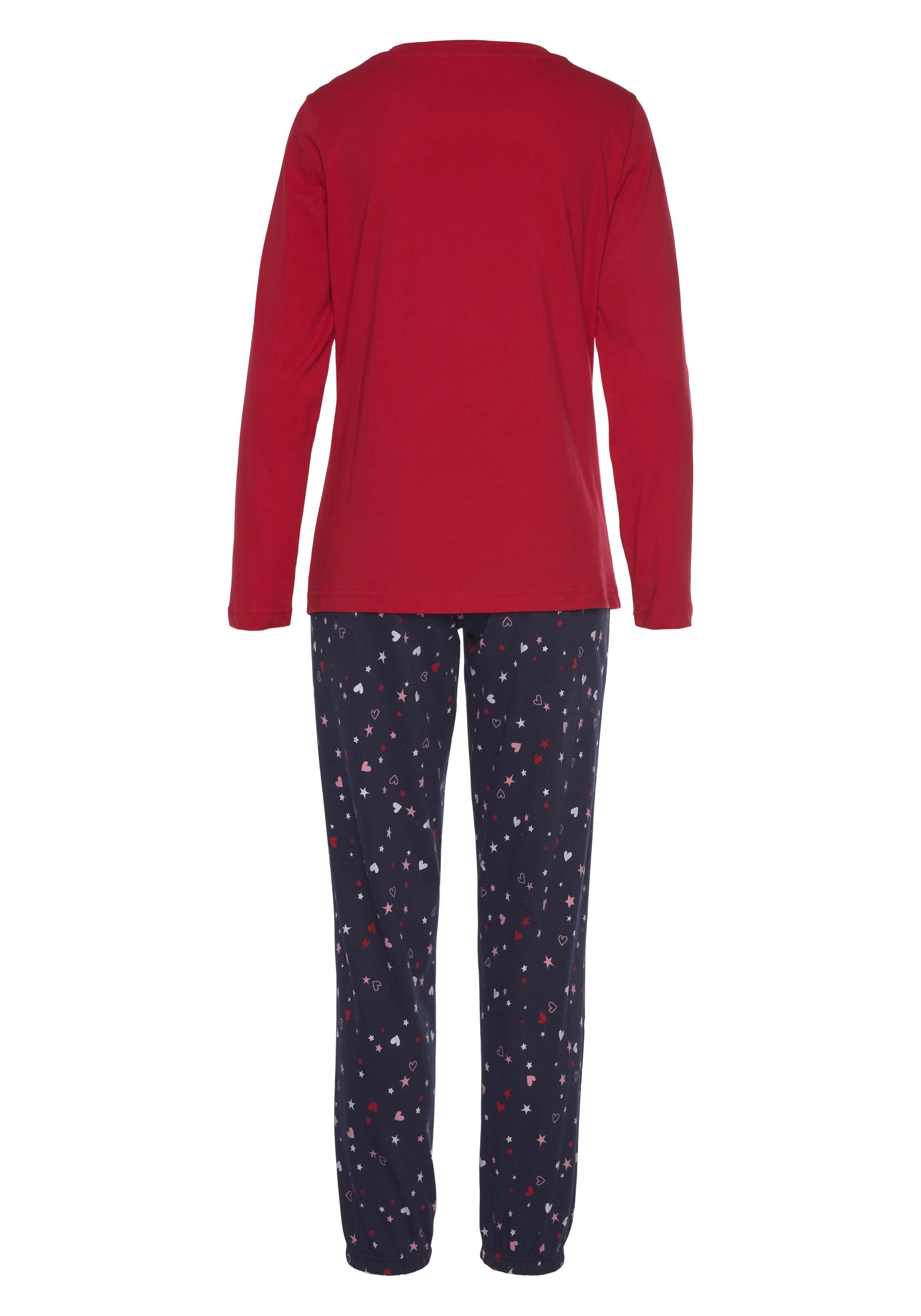 Vivance Dreams Pyjama met schattige hart-sterrenprint (2-delig, 1 stuk)