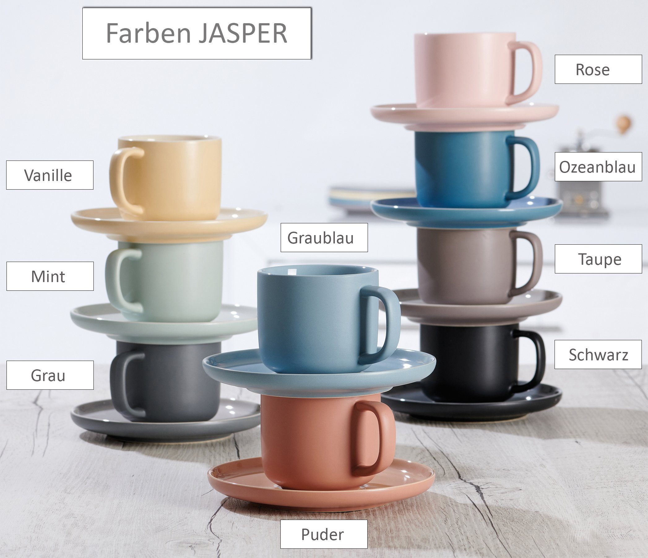 Ritzenhoff & Breker Combi-servies Serviesset, servies Jasper in scandinavische stijl, 16 delen, voor 4 personen (set, 16-delig)