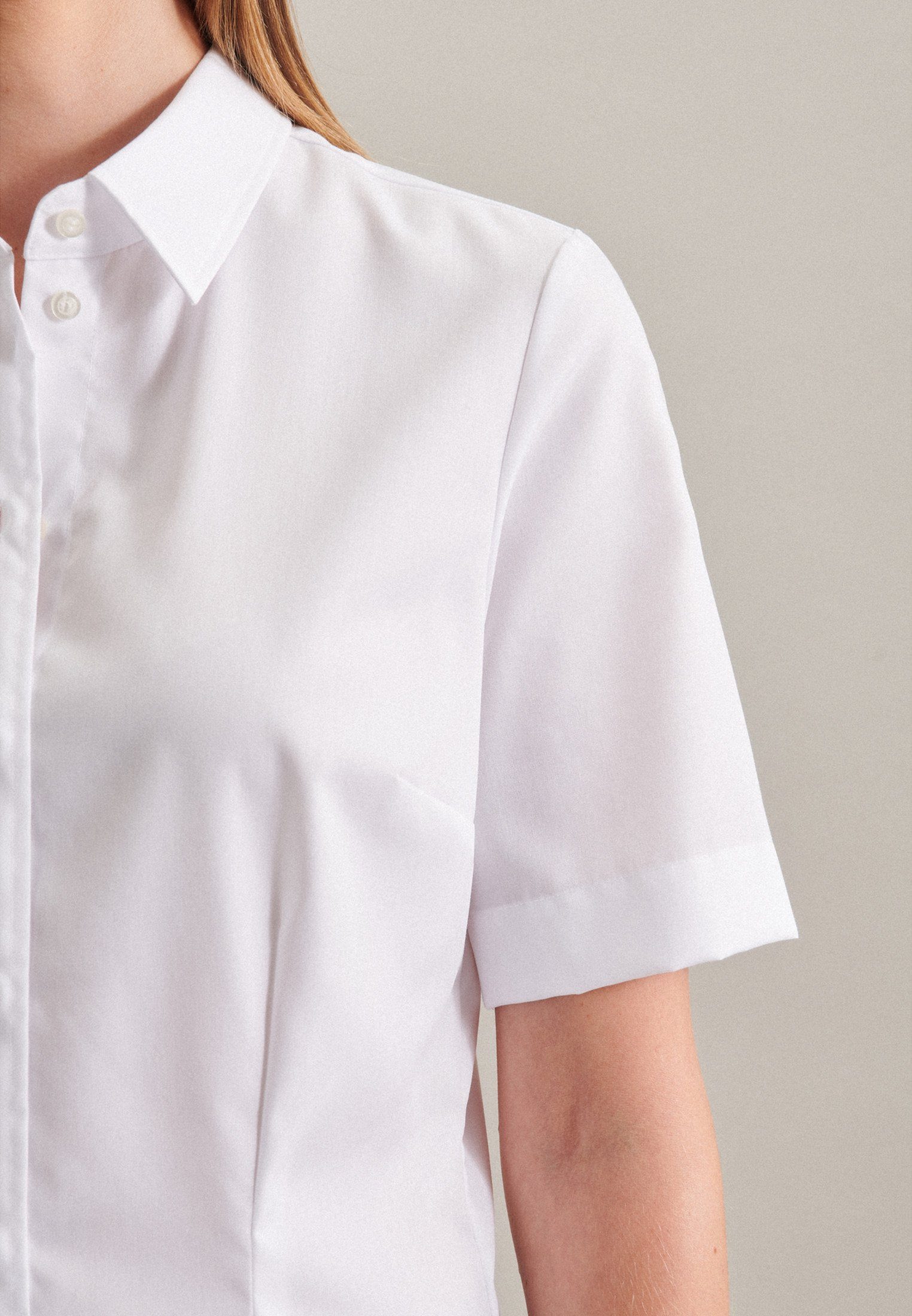 seidensticker Overhemdblouse Zwarte roos 1/2 kraag uni