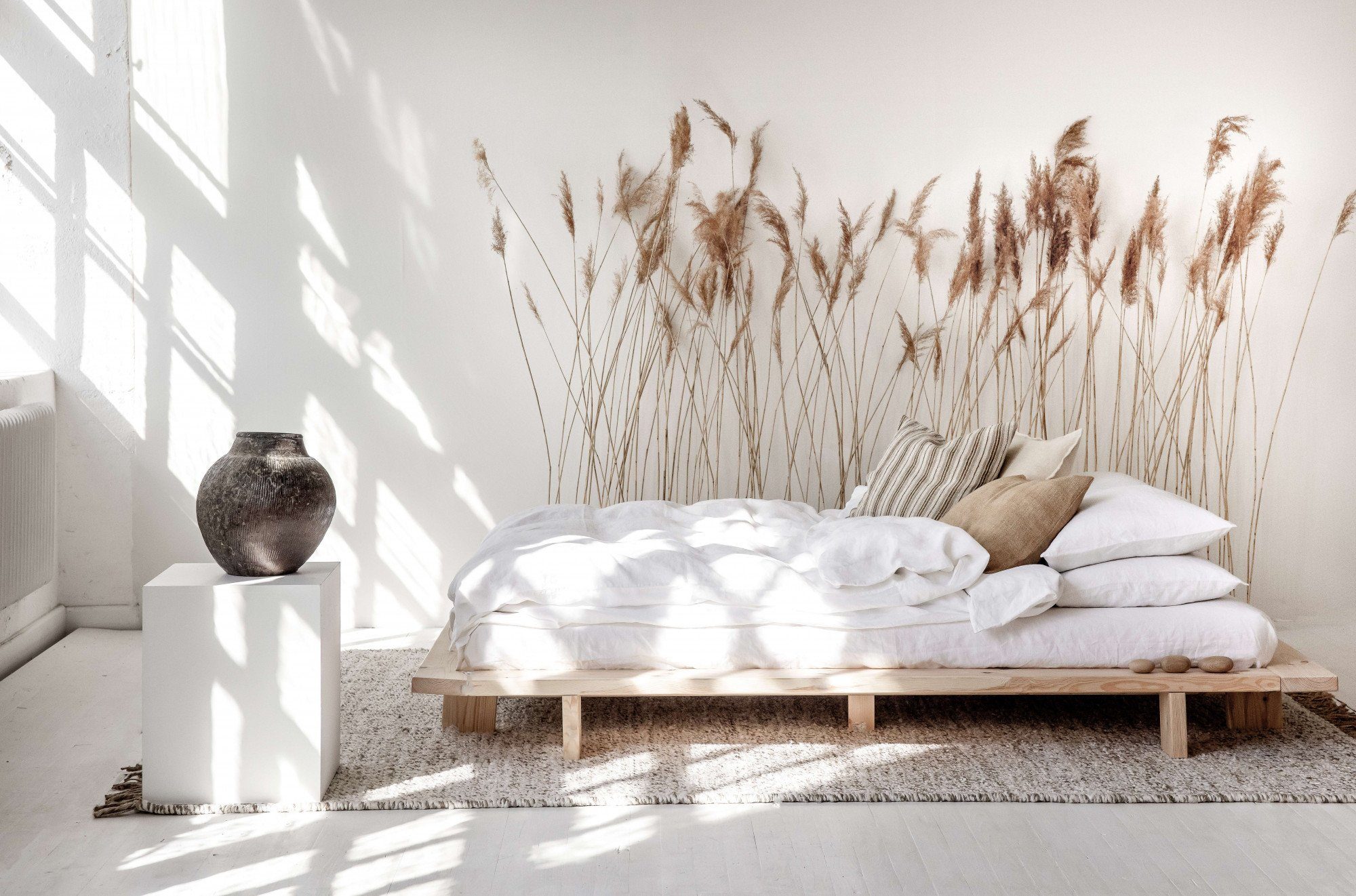Karup Bedframe JAPAN BED grondbed, houten frame, futonbed, jeugdbed, houten bed Massief houten bed met lattenbodem, massief grenen, bed zonder hoofdeinde