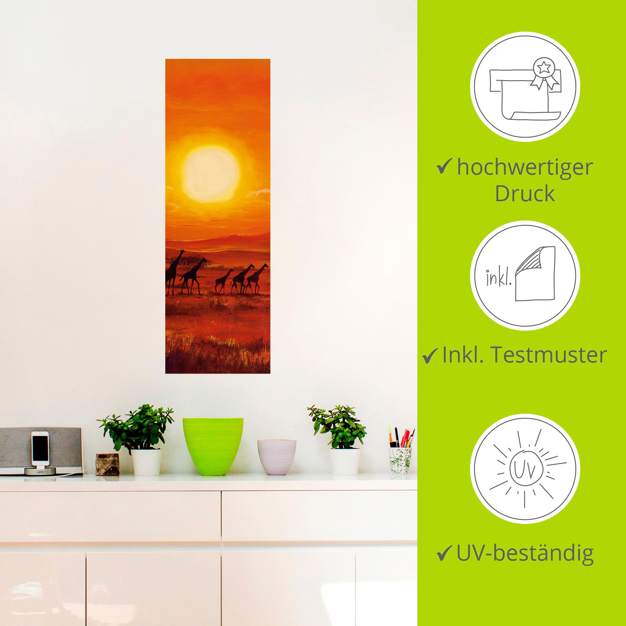 Artland Artprint Giraffenkudde als poster, muursticker in verschillende maten