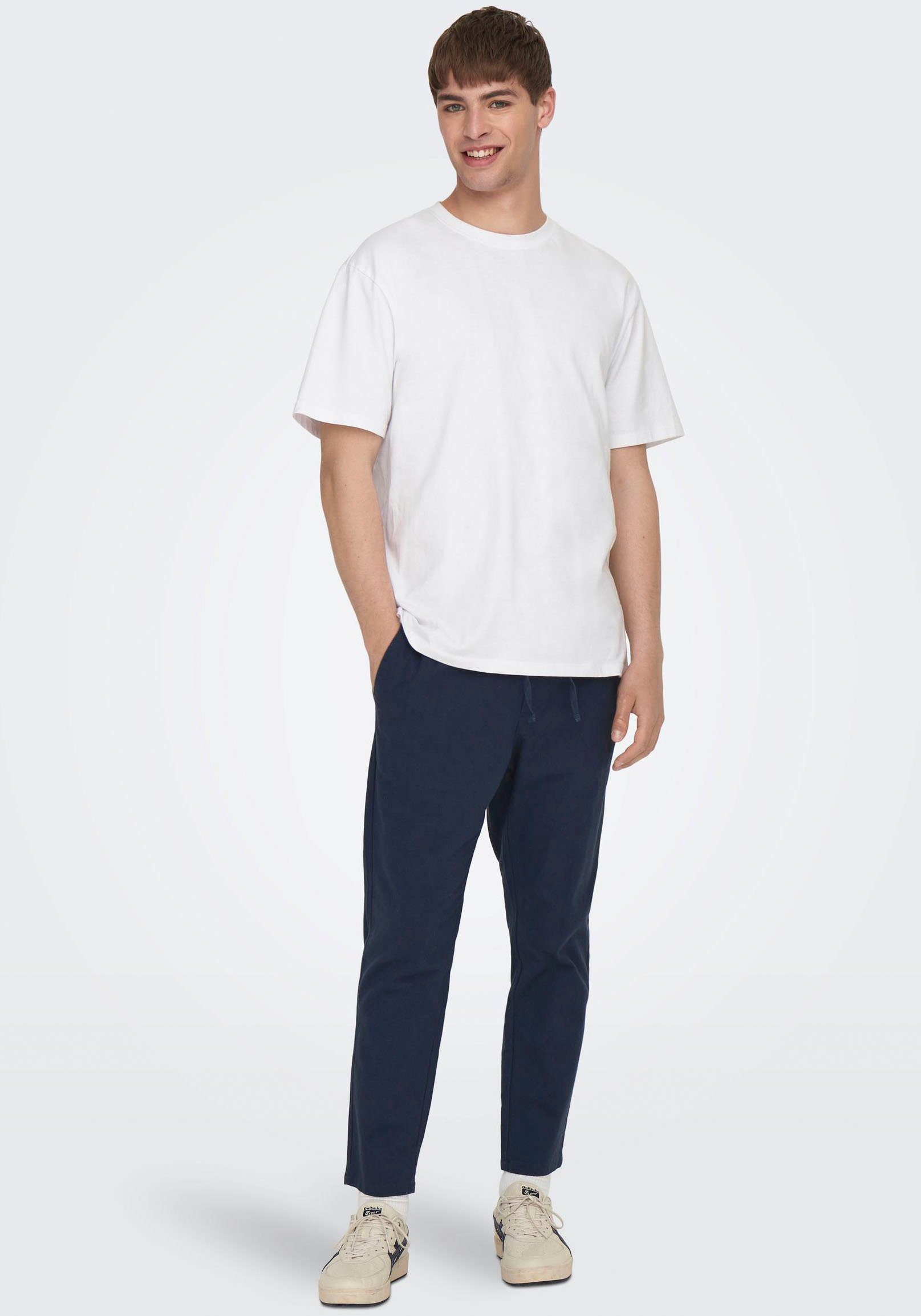 ONLY & SONS Stoffen broek ONSLINUS CROP 0007 COT LIN PNT NOOS