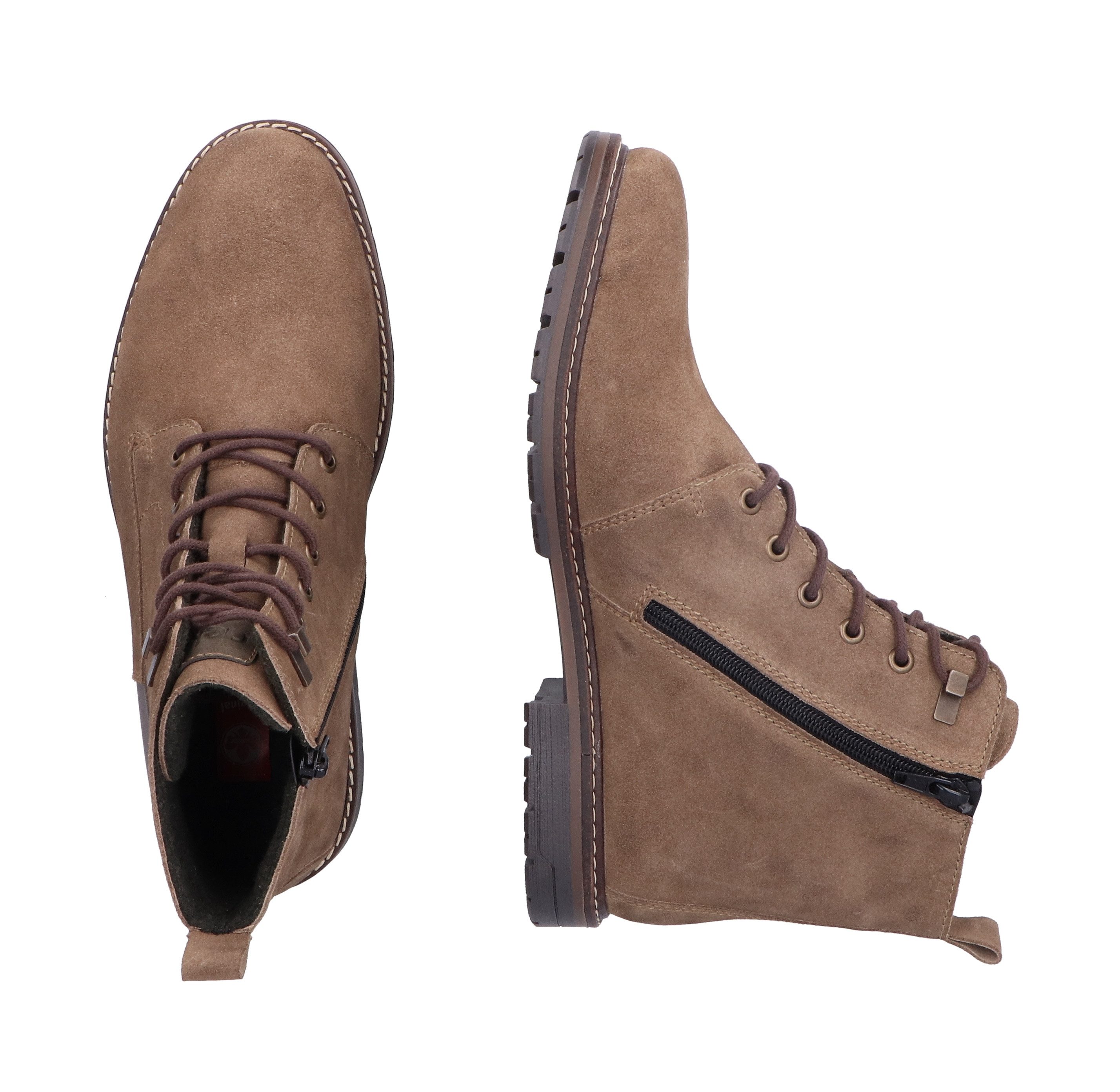 Rieker Veterlaarsjes hakken, veterschoenen, zakelijke schoen met decoratieve naden