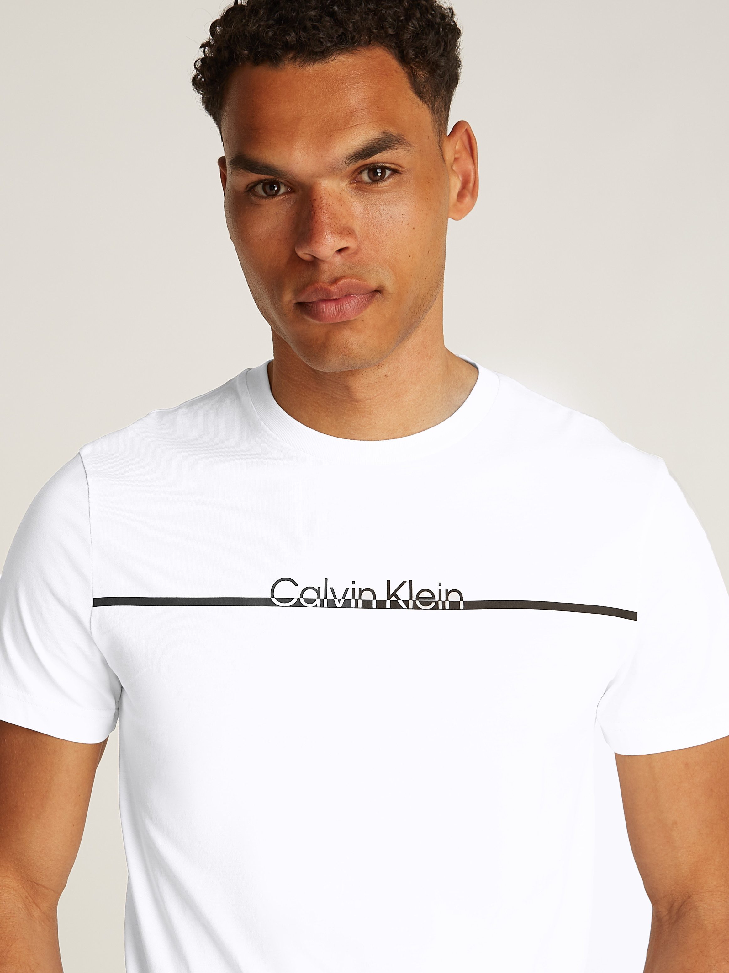 Calvin Klein Shirt met ronde hals SPLIT LINE LOGO T-SHIRT