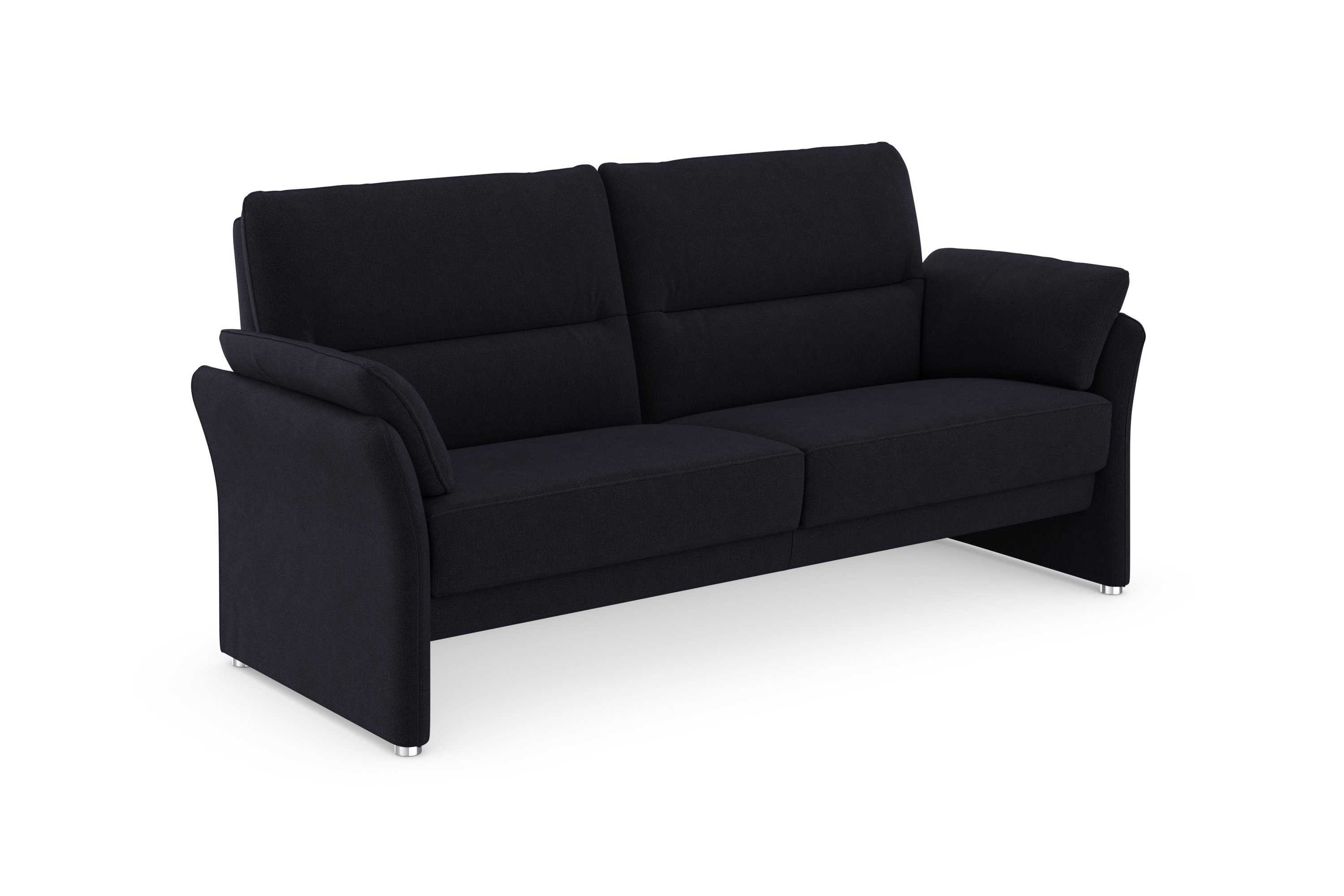 DOMO collection 2,5-zits Pina, smalle armleuningen, met bonellvering, compact & elegant Hoge zitcomfort, luxe microvezel leerlook, rood, breedte 199 cm
