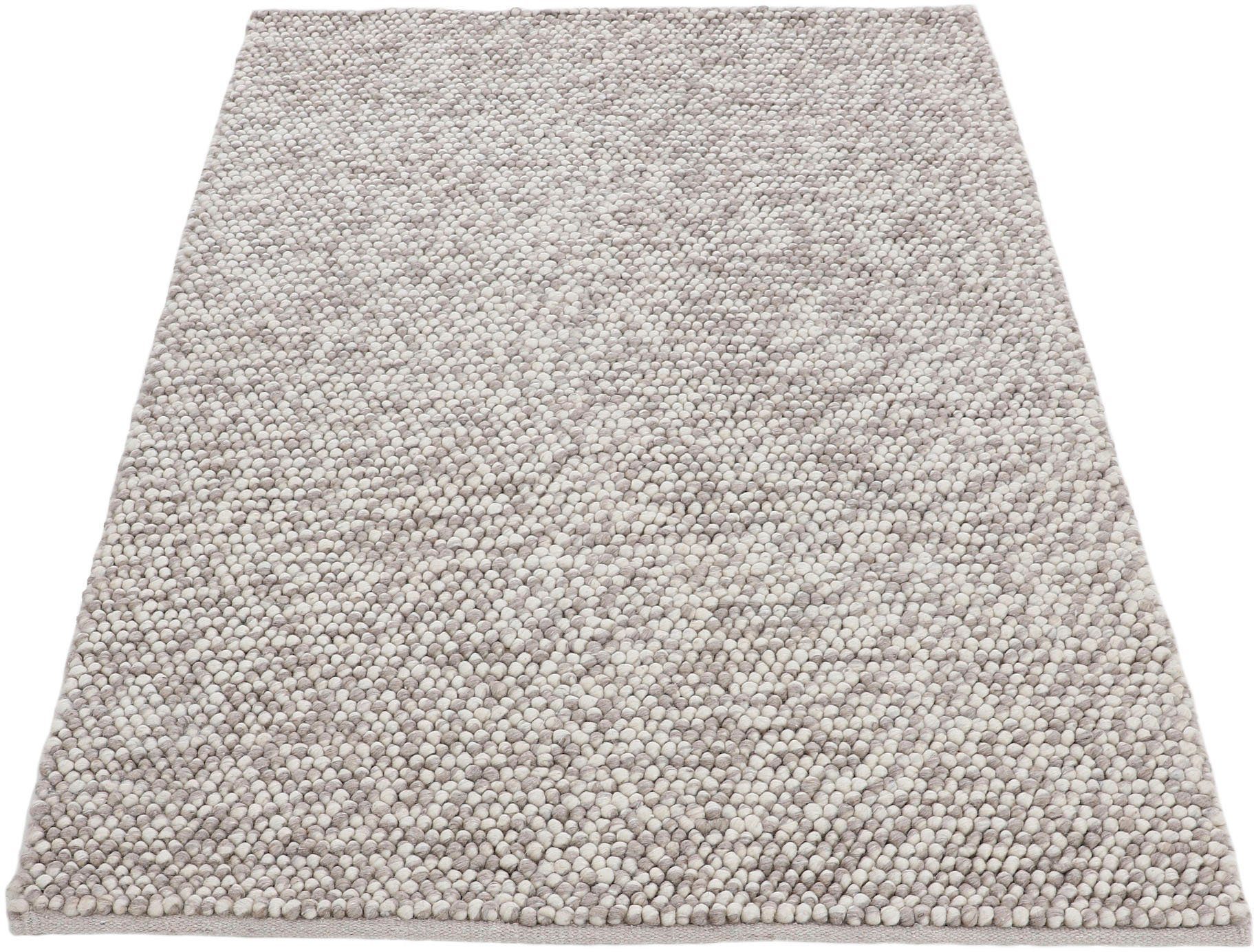 carpetfine Vloerkleed Calo Handgeweven tapijt, uni kleuren, gemeleerd, handgeweven, 70% wol