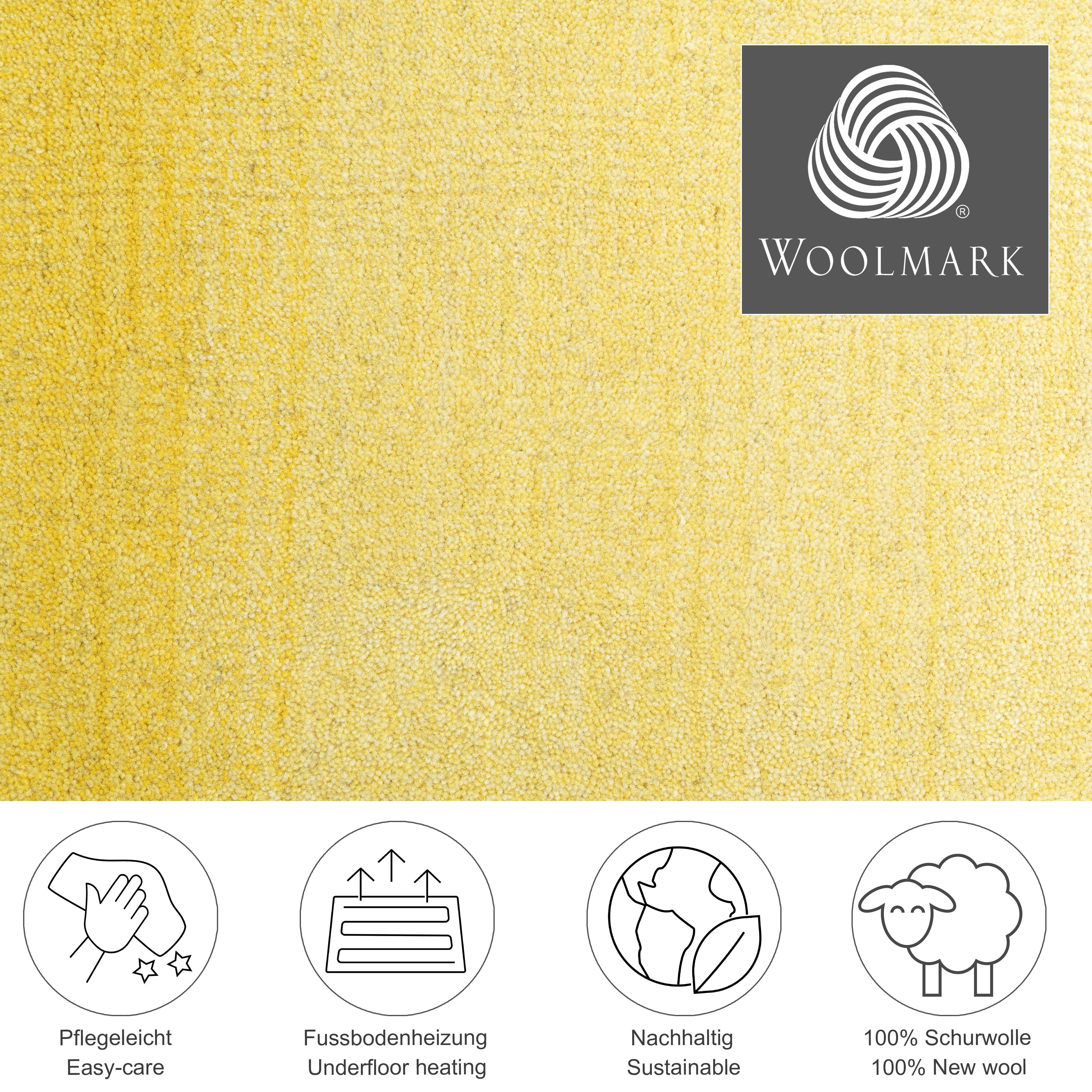 THEKO Wollen kleed Wool Comfort Handgeweven vloerkleed, zuivere wol, met de hand geweven, briljante kleuren, Scandinavisch