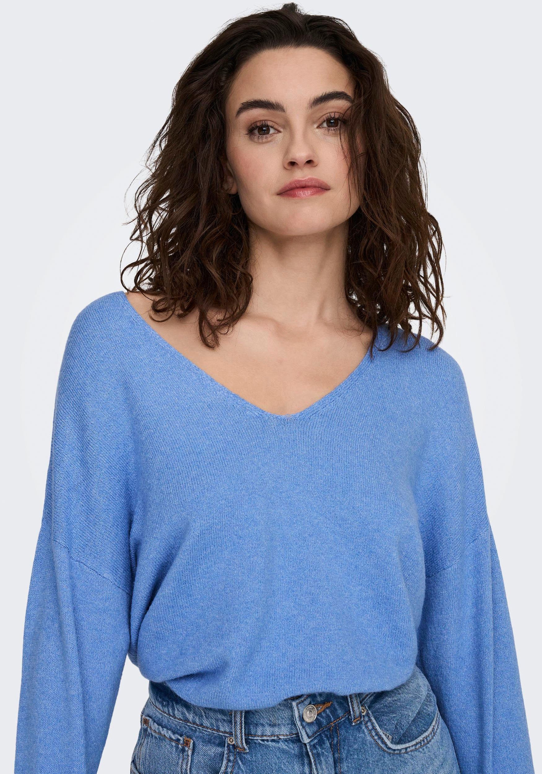 Only Trui met V-hals ONLRICA LIFE L/S V-NECK PULLO KNT NOOS