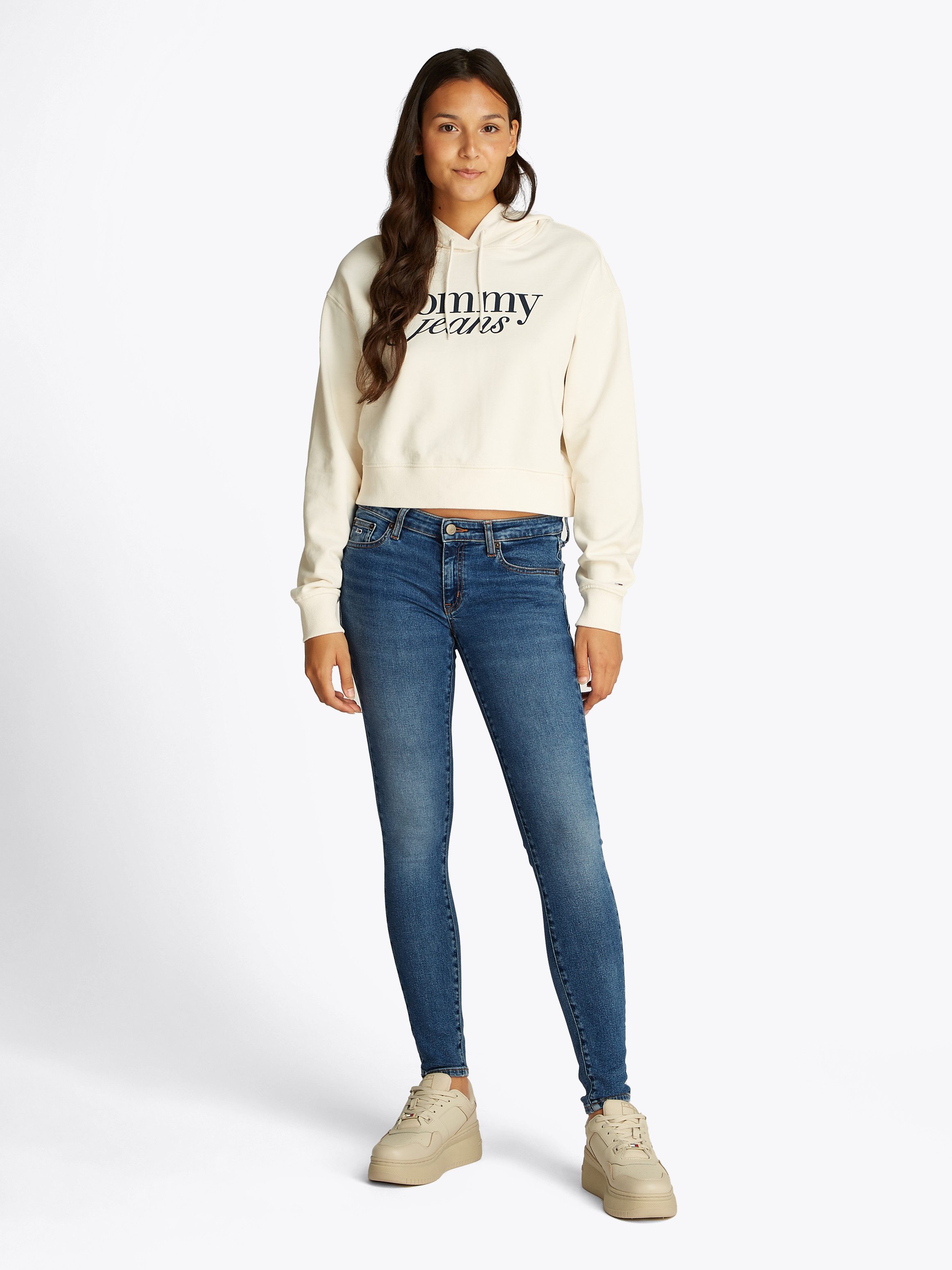 TOMMY JEANS Skinny fit jeans Sophie Low Waist Skinny met logo-badge, in enkel-lengte
