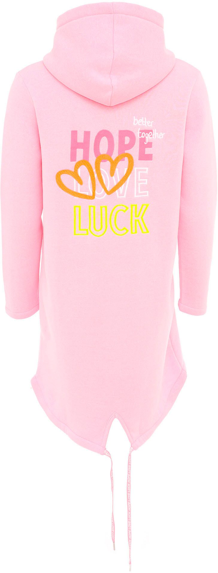 Zwillingsherz Jersey jas Hope Love Luck met lange rits en zijzakken