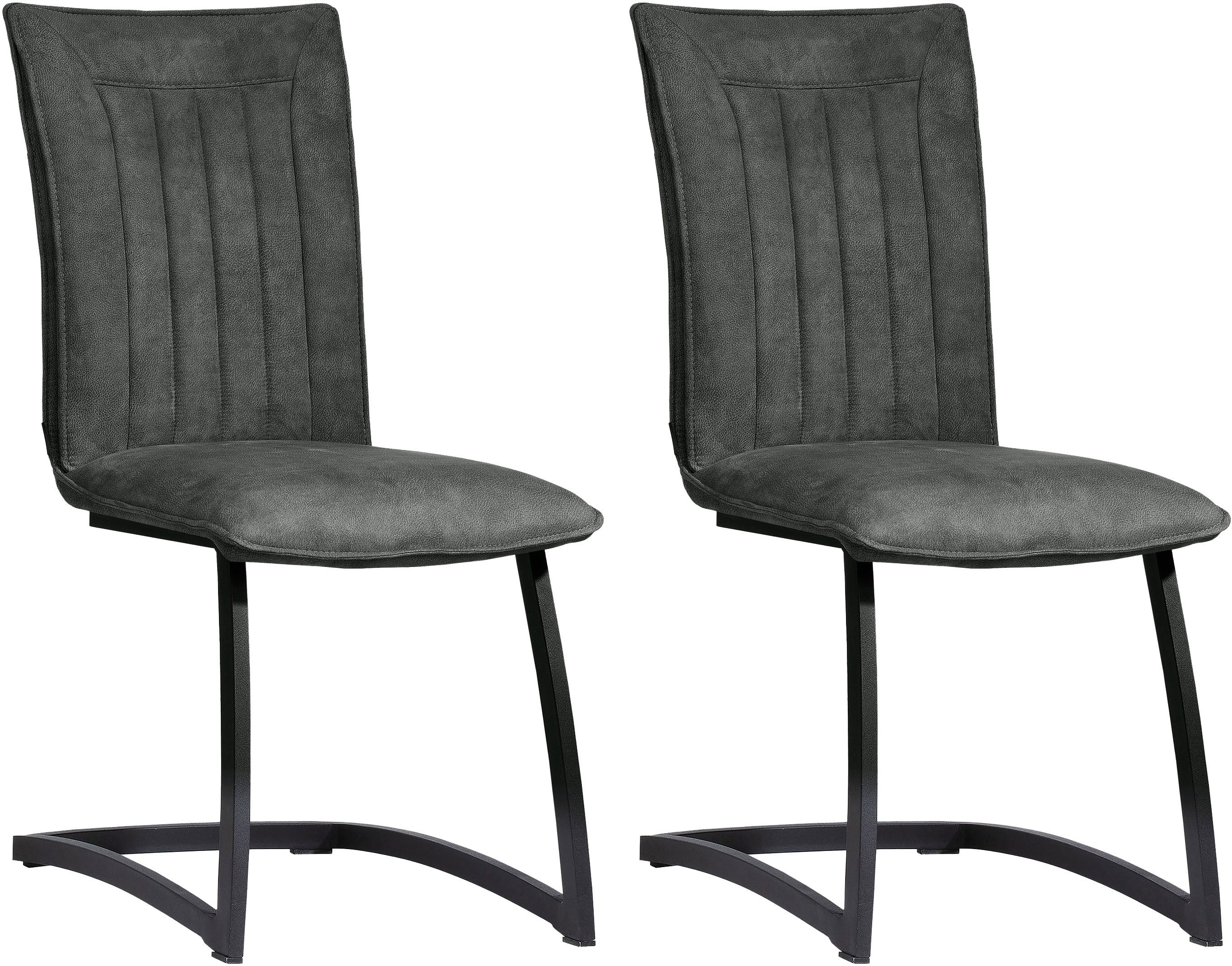 OTTO OMG Design Vrijdragende stoel Amara Eetkamerstoel, keukenstoel, onderhoudsvriendelijke bekleding (set) zweefstoelen grijs