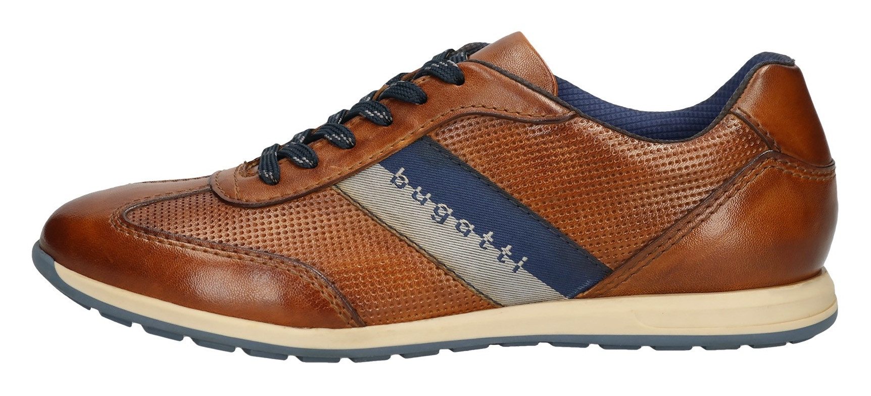 Bugatti Sneakers , business schoen, lage schoen, veterschoen met contrasterende strepen