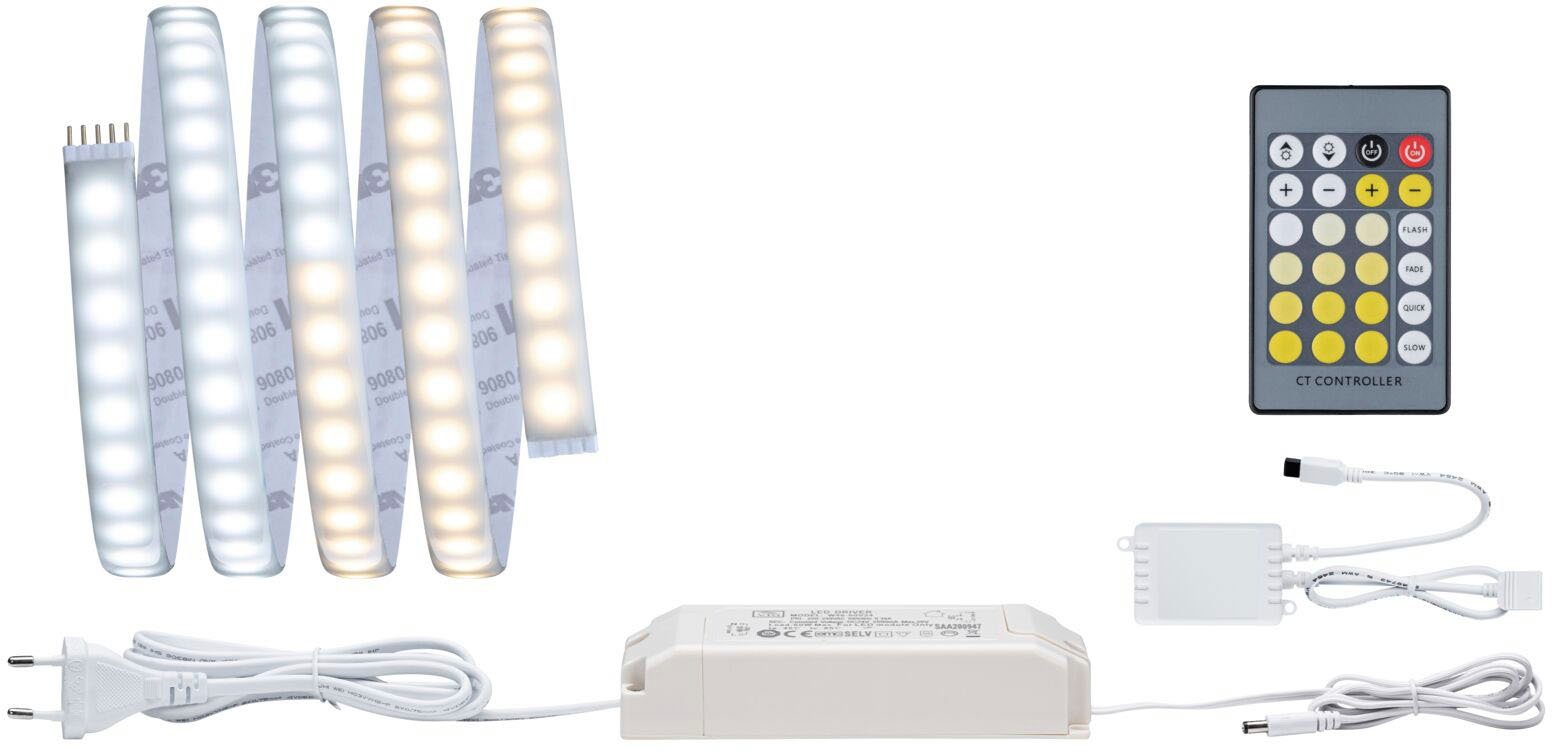 Paulmann Led-strepen MaxLED1000 Basisset 1,5m IP44 Deksel 2700-6500K 17W 230/24V 40VA zilverkleur