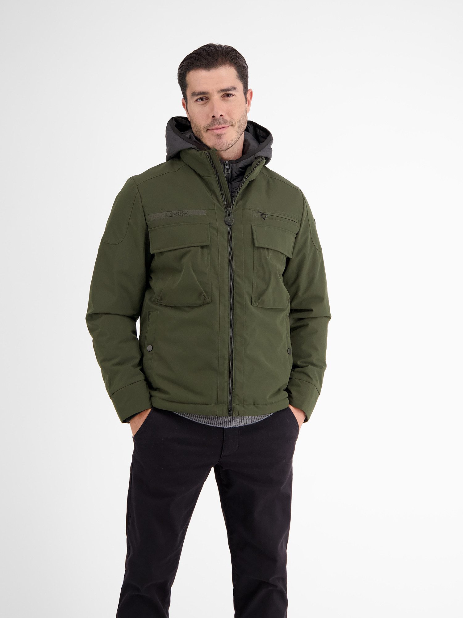 Lerros Outdoorjack LERROS fieldjack met capuchon, gevoerd