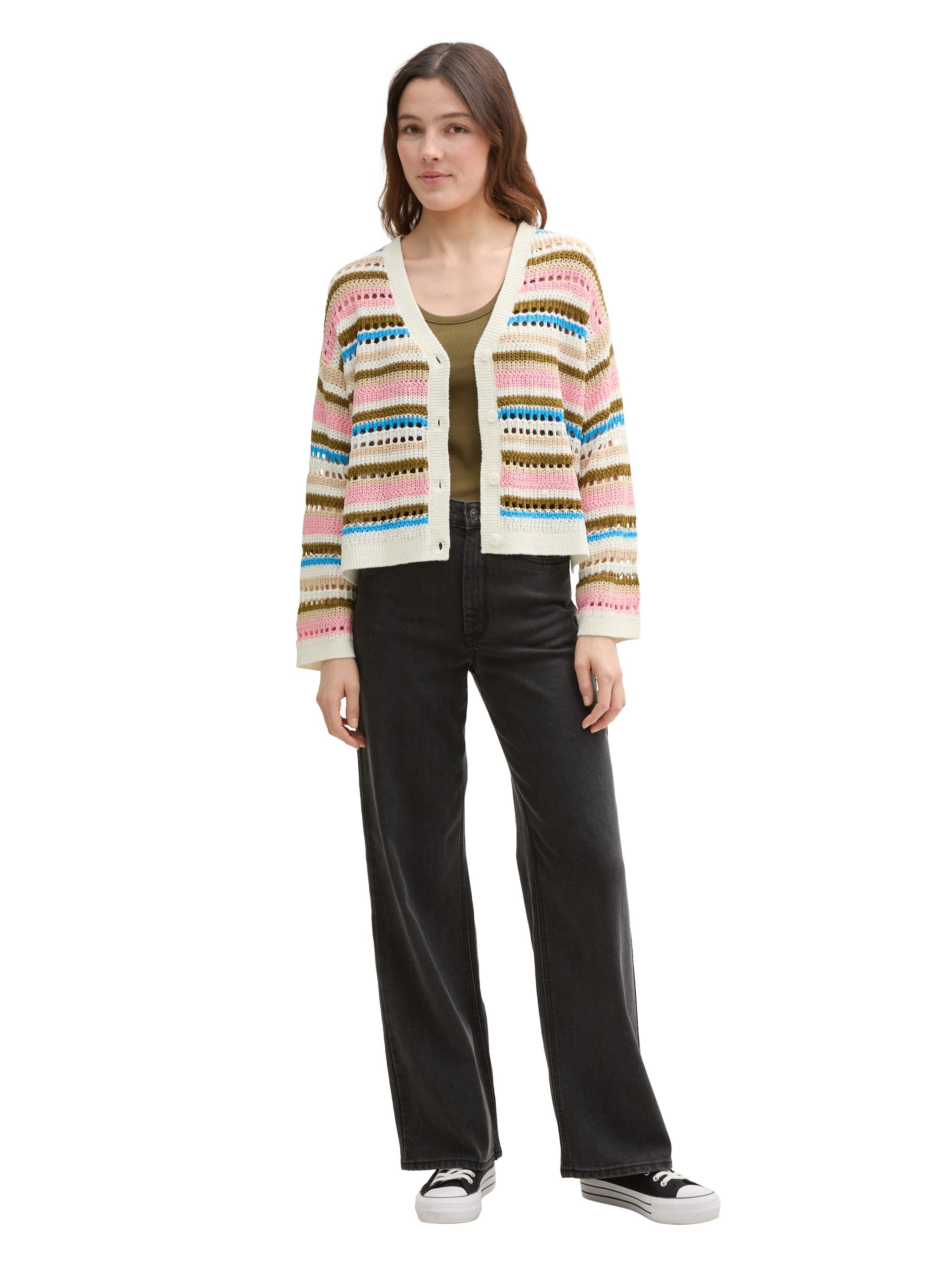 Tom Tailor Denim Cardigan met streepmotief