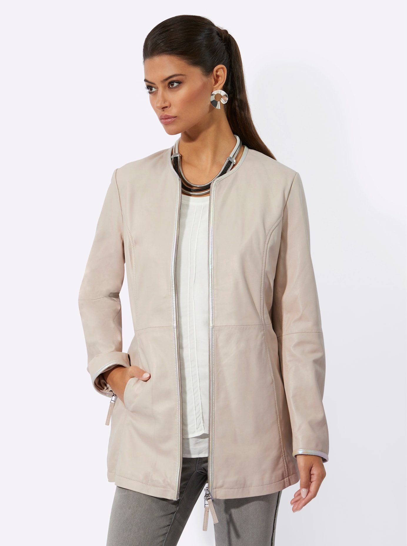 Mainpol Leren blazer Lamsnappa-leren blazer