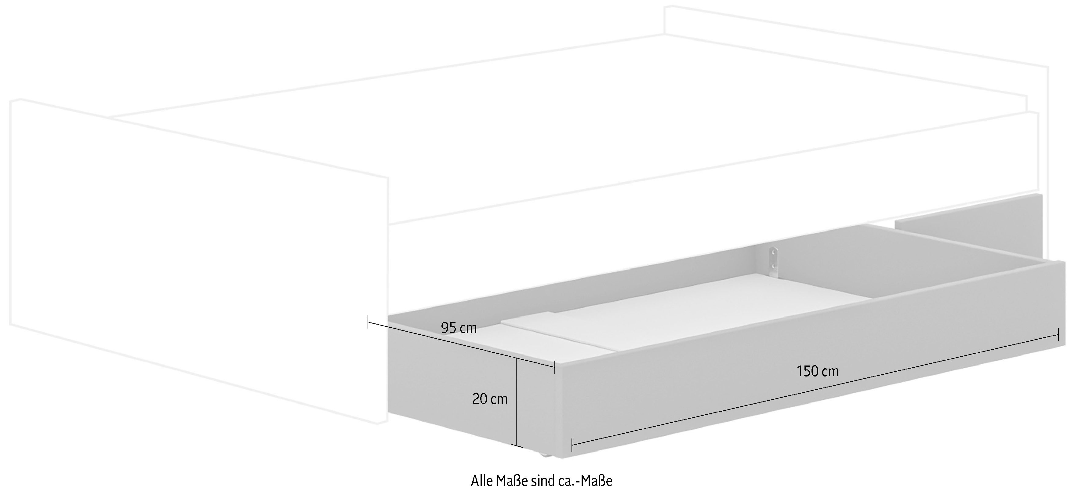 PAIDI Kinderwelten Bedlade onderbed extra opbergruimte, in verschillende kleuren en twee andere maten!