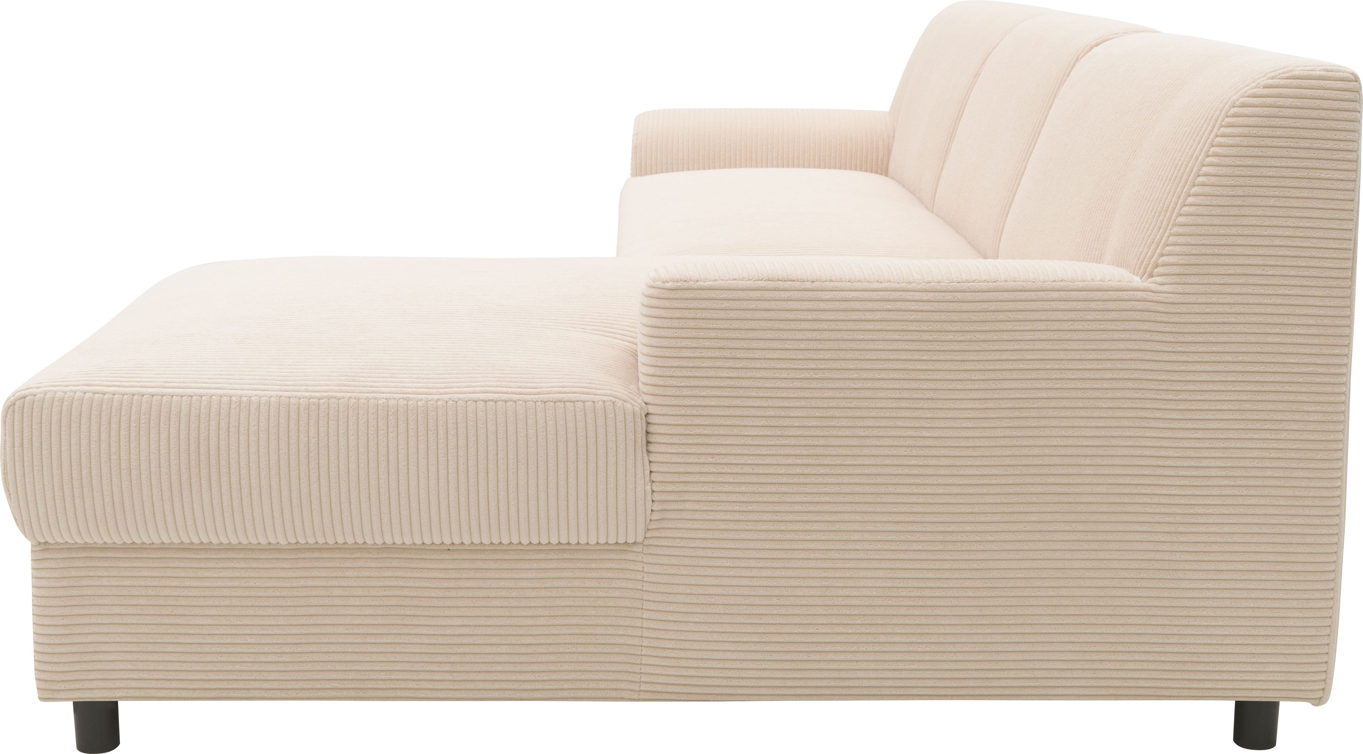 INOSIGN Hoekbank Turah 2, L-vorm, in Cord en waterafstotende microvezel, Vering B/D/H: 241/146/79 cm, incl. sierkussen, optioneel met bedfunctie