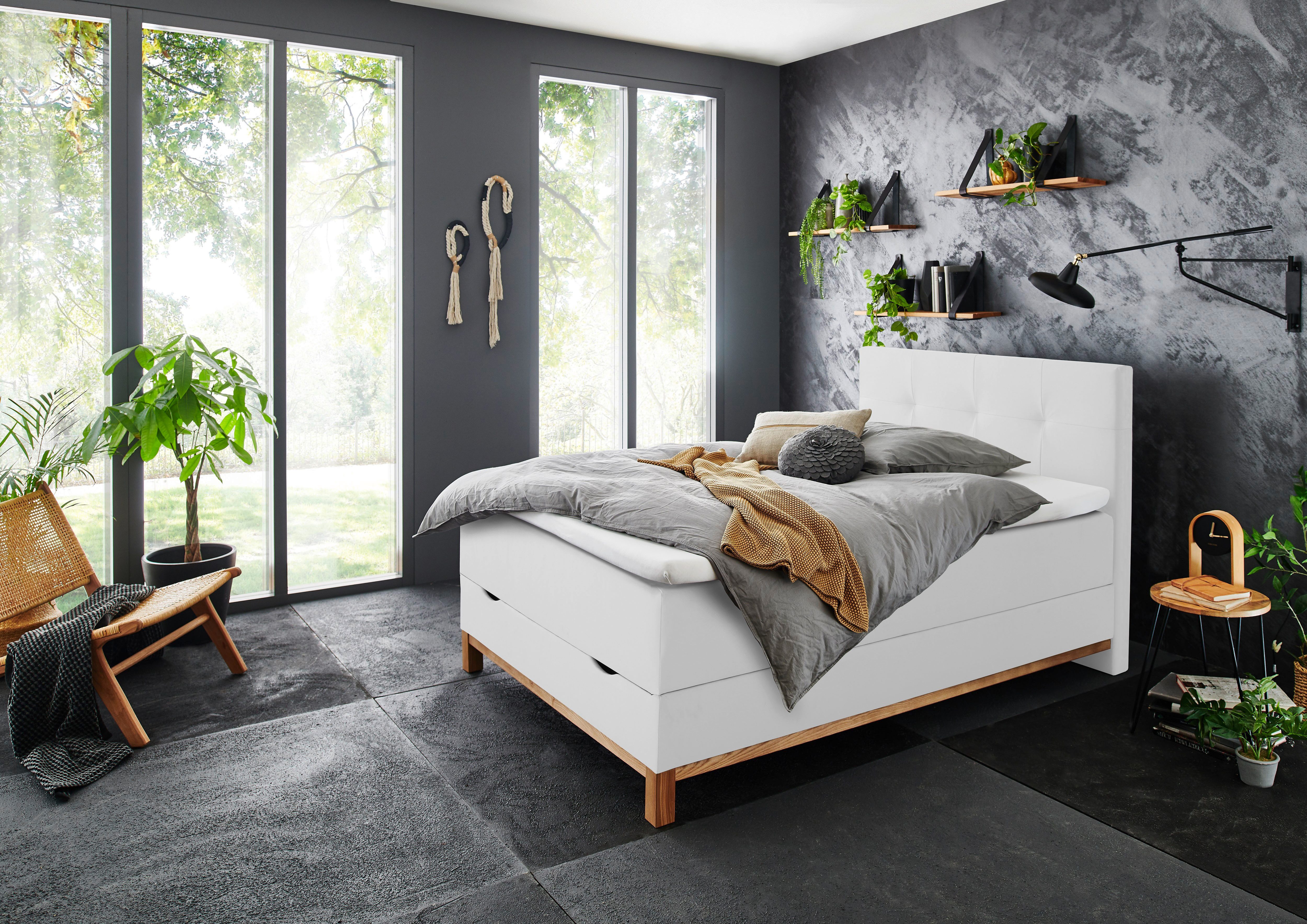 meise.möbel Boxspring Catania met bedkist en topmatras boxsprings wit