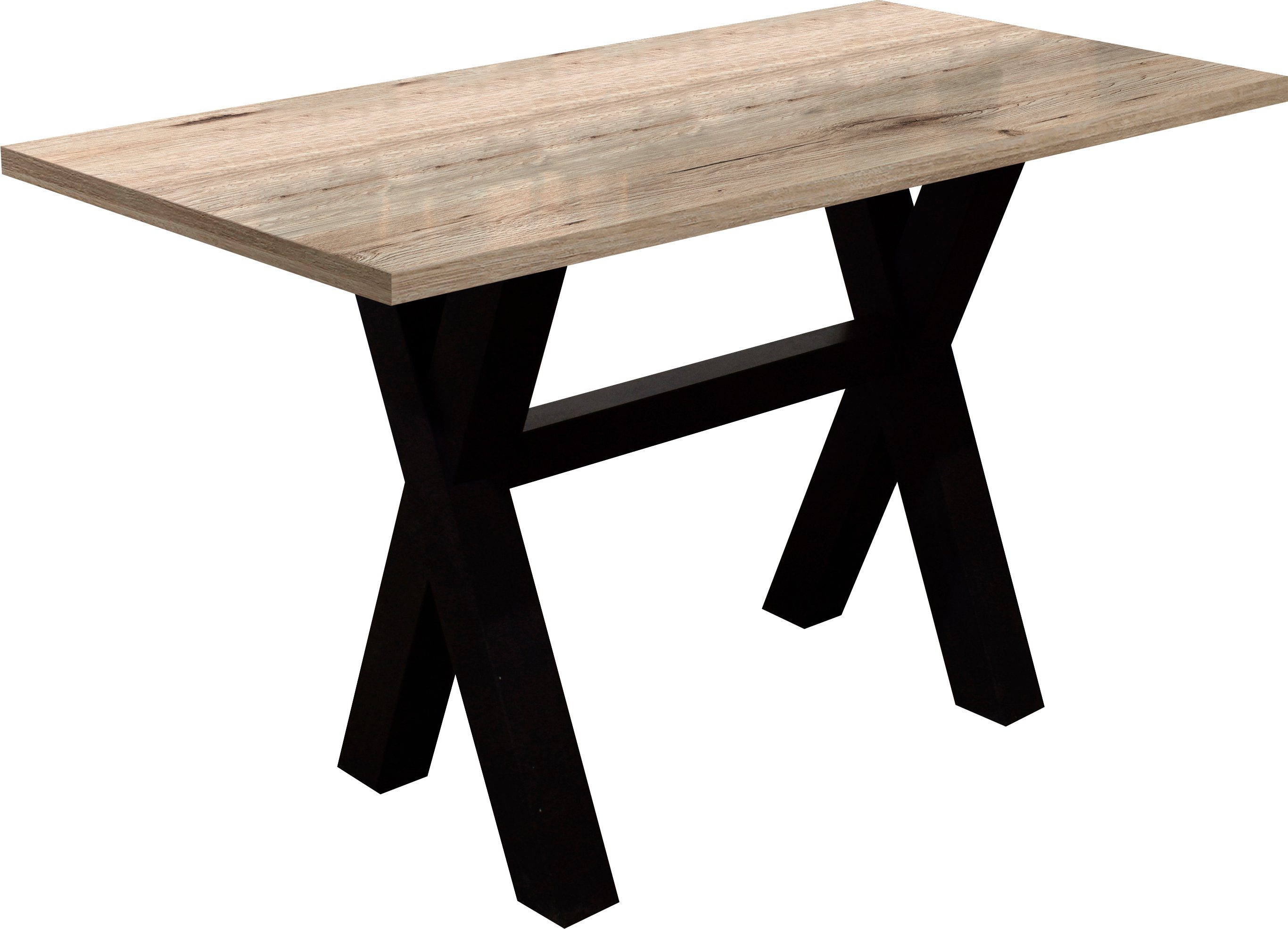 Mäusbacher Bartafel Frame in X-model (breedte 120, 140 of 160 cm) rechthoekige tafels maat 160 cm x 105 cm x 70 cm bruin