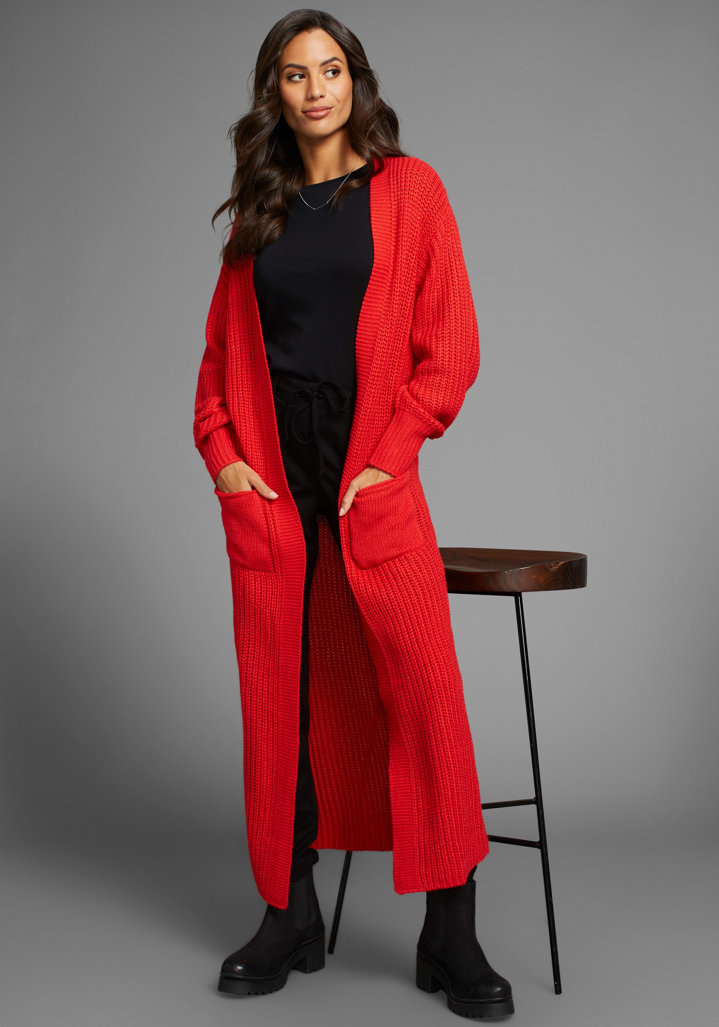 Laura Scott Lang vest van heerlijk zacht grofbreisel