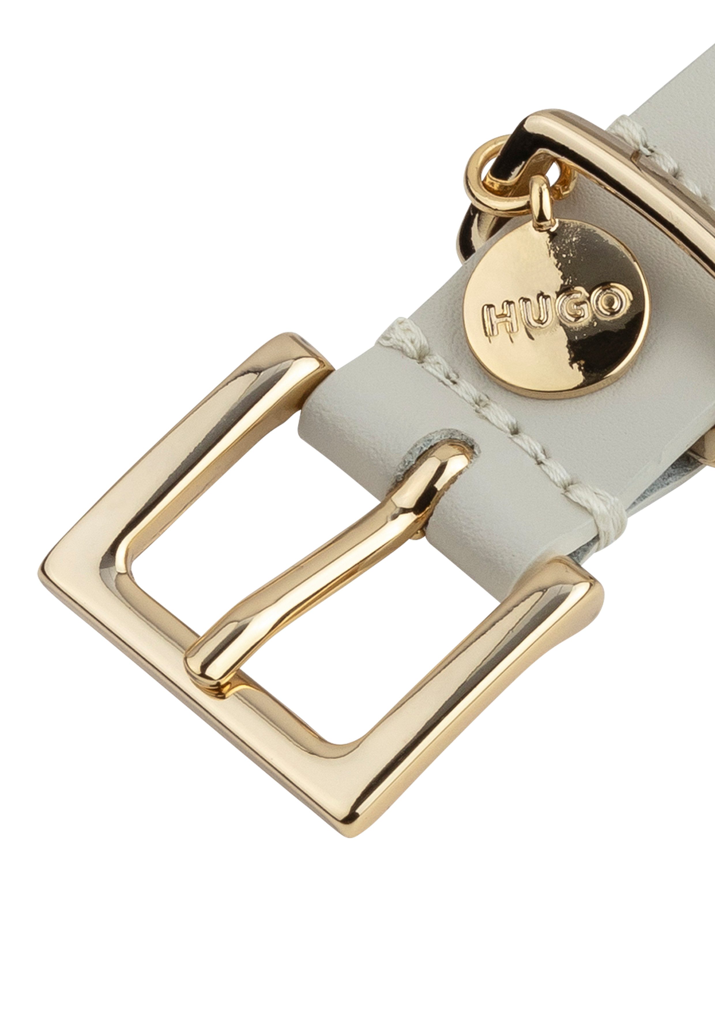 HUGO Leren riem Amelia-G_Sz25 Stijlvolle sluiting met logo hanger
