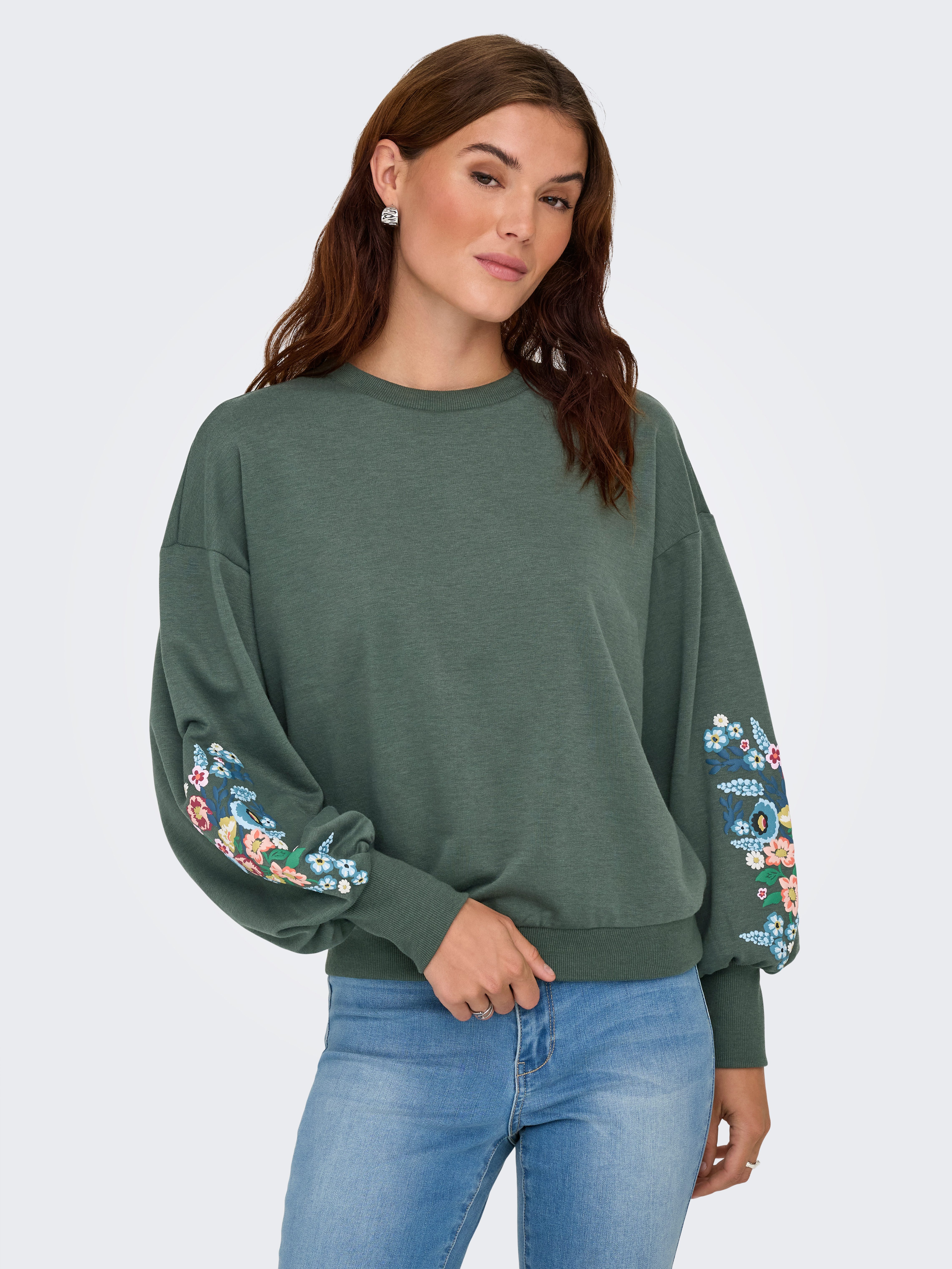 Only Sweatshirt ONLBROOKE L/S O-NECK FLOWER SWT