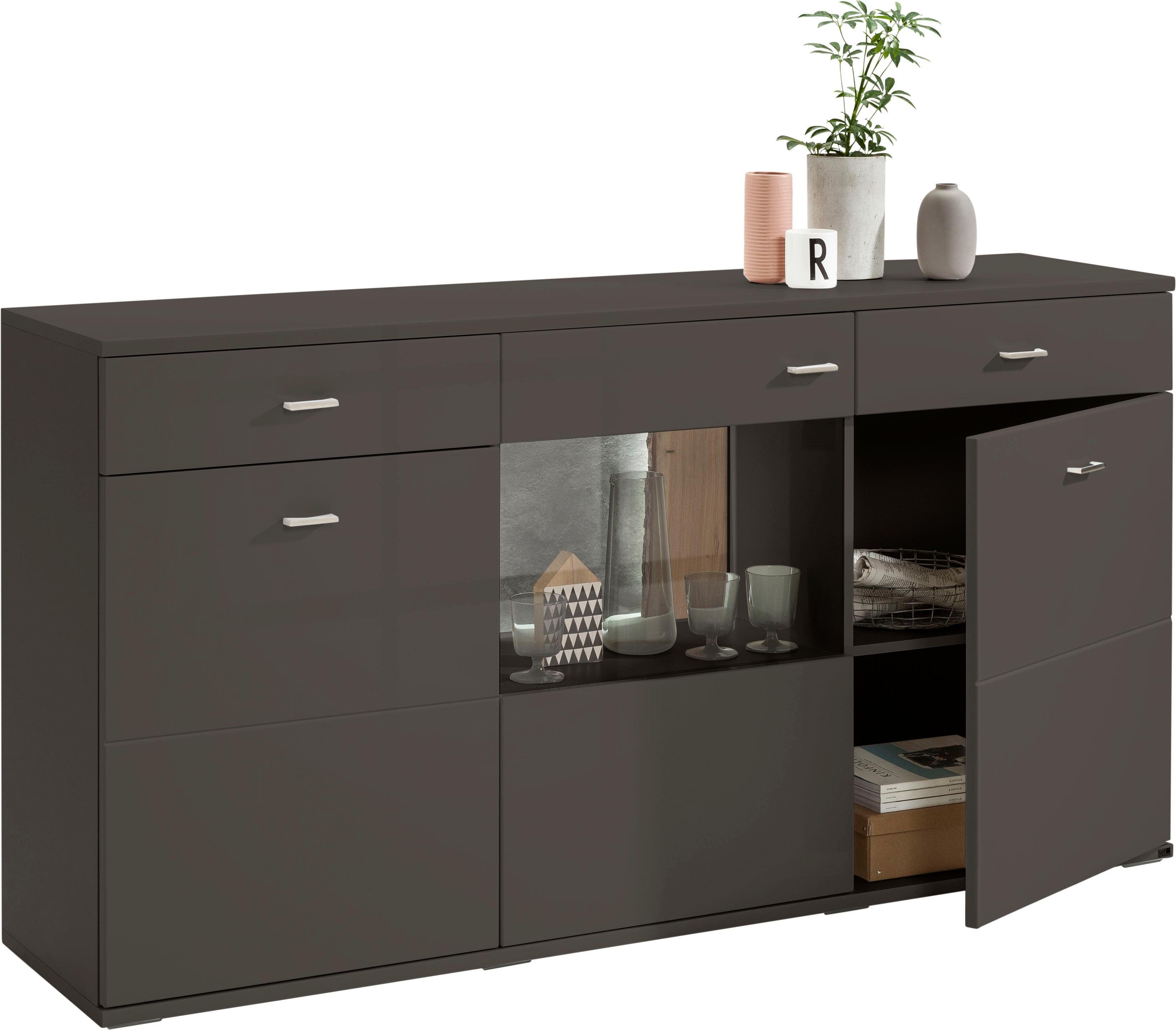 set one by Musterring Dressoir Tacoma Type 53, breedte 180 cm, met getinte glasdeur