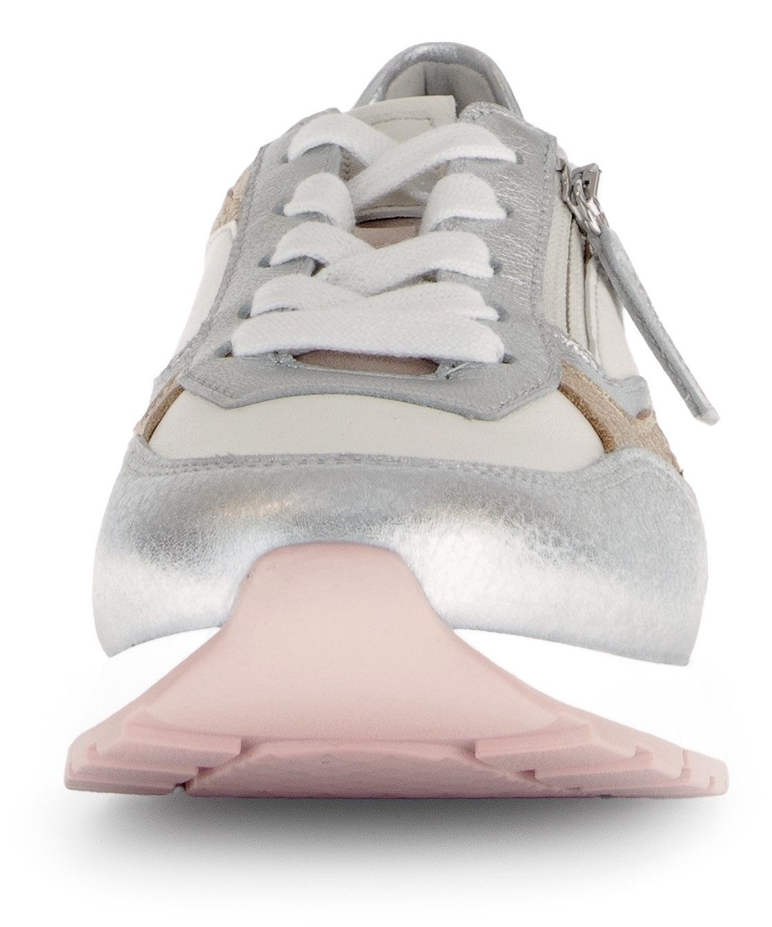 Gabor Sneakers met sleehak Florence , vrijetijdsschoen, lage schoen, veterschoen, contrastafwerking, breedte g (=breed)