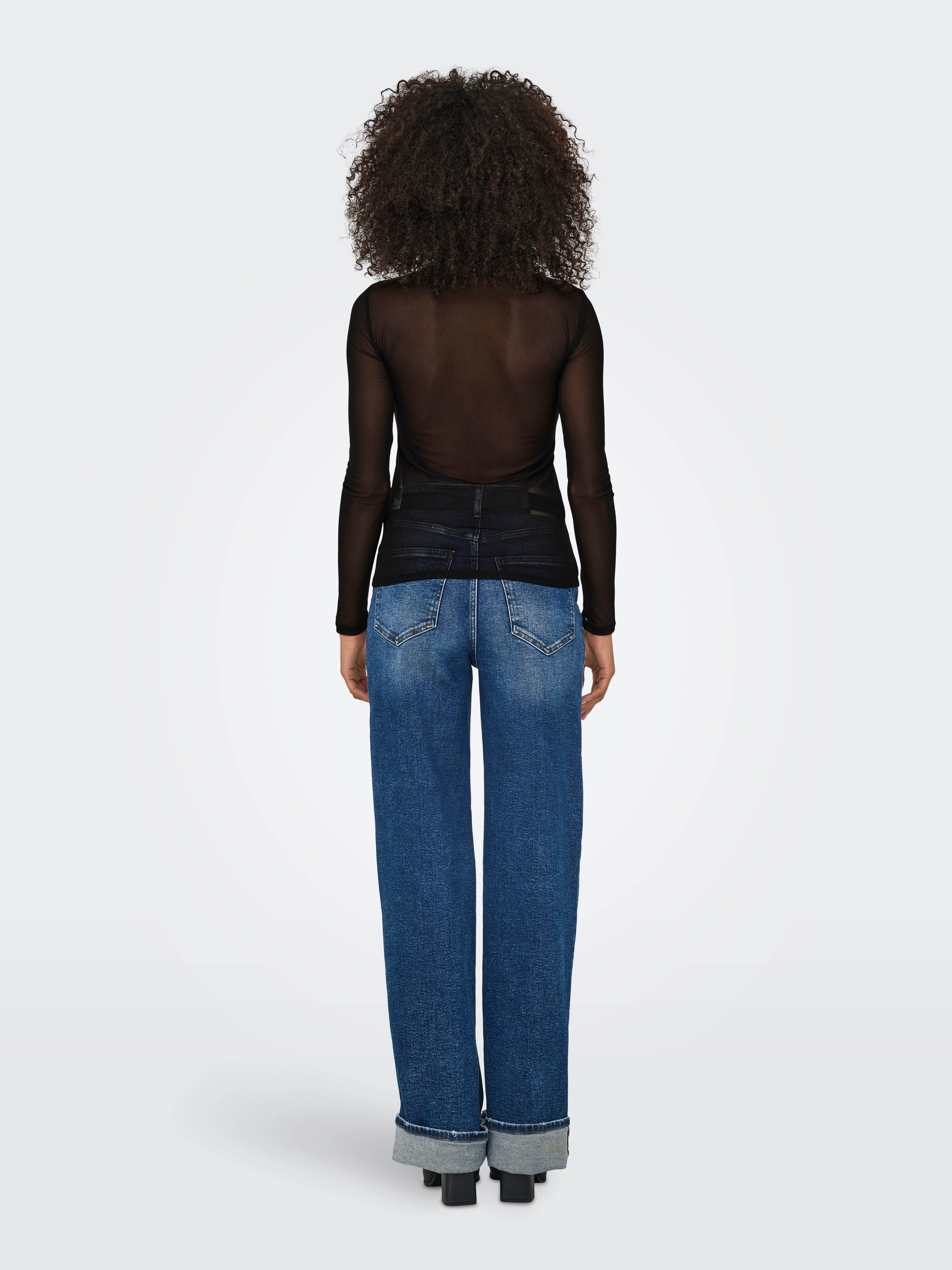 Only Shirt met lange mouwen ONLERICA LIFE MESH L/S TOP JRS NOOS