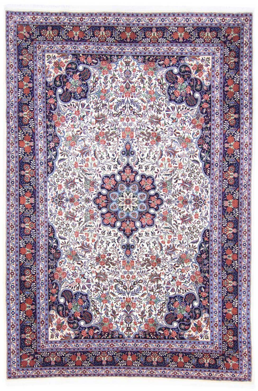 morgenland Wollen kleed Bidjar medaillon Bianco naturale 318 x 203 cm Uniek exemplaar met certificaat