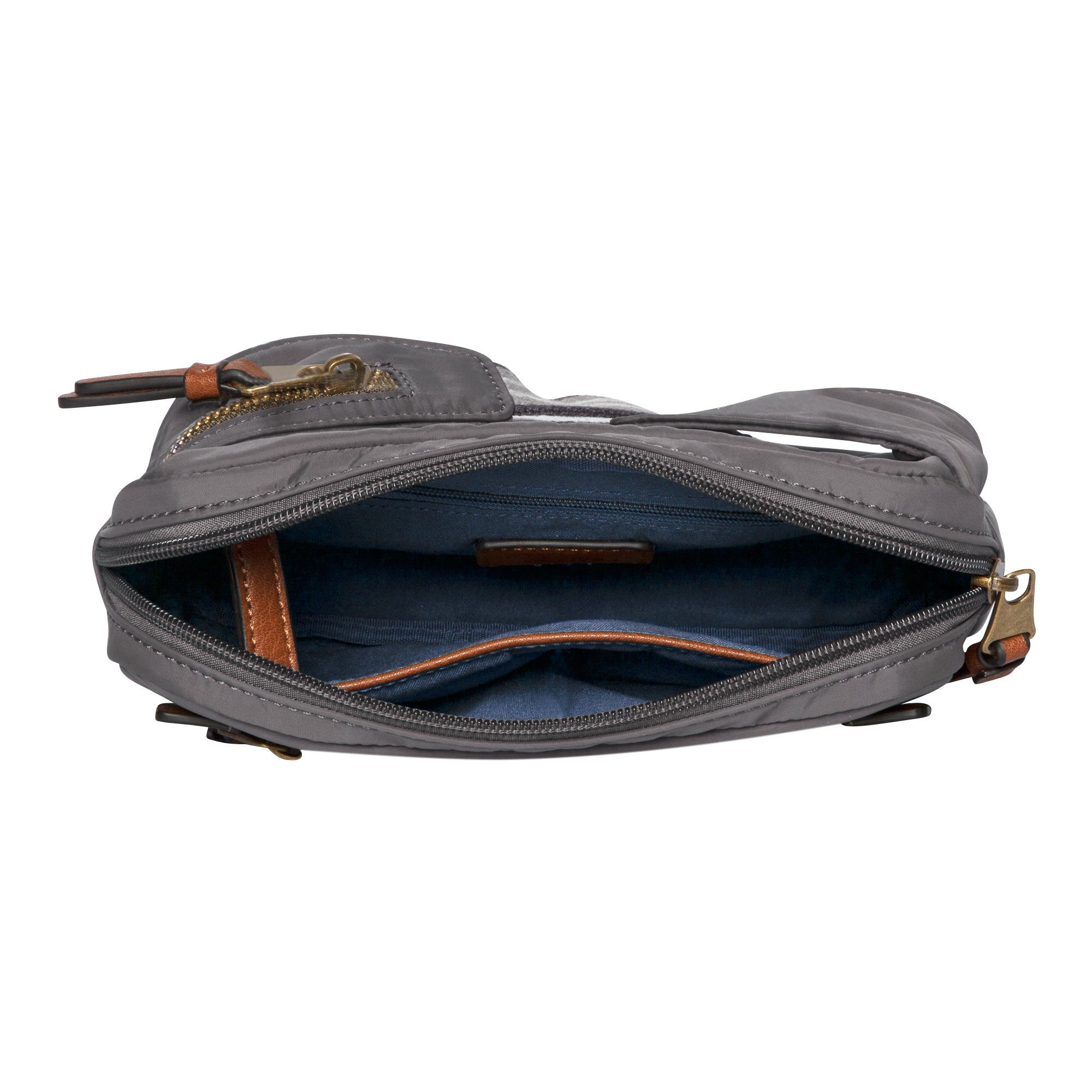 camel active Buiktasje Bari van hoogwaardig mat nylon met gestreept geweven band