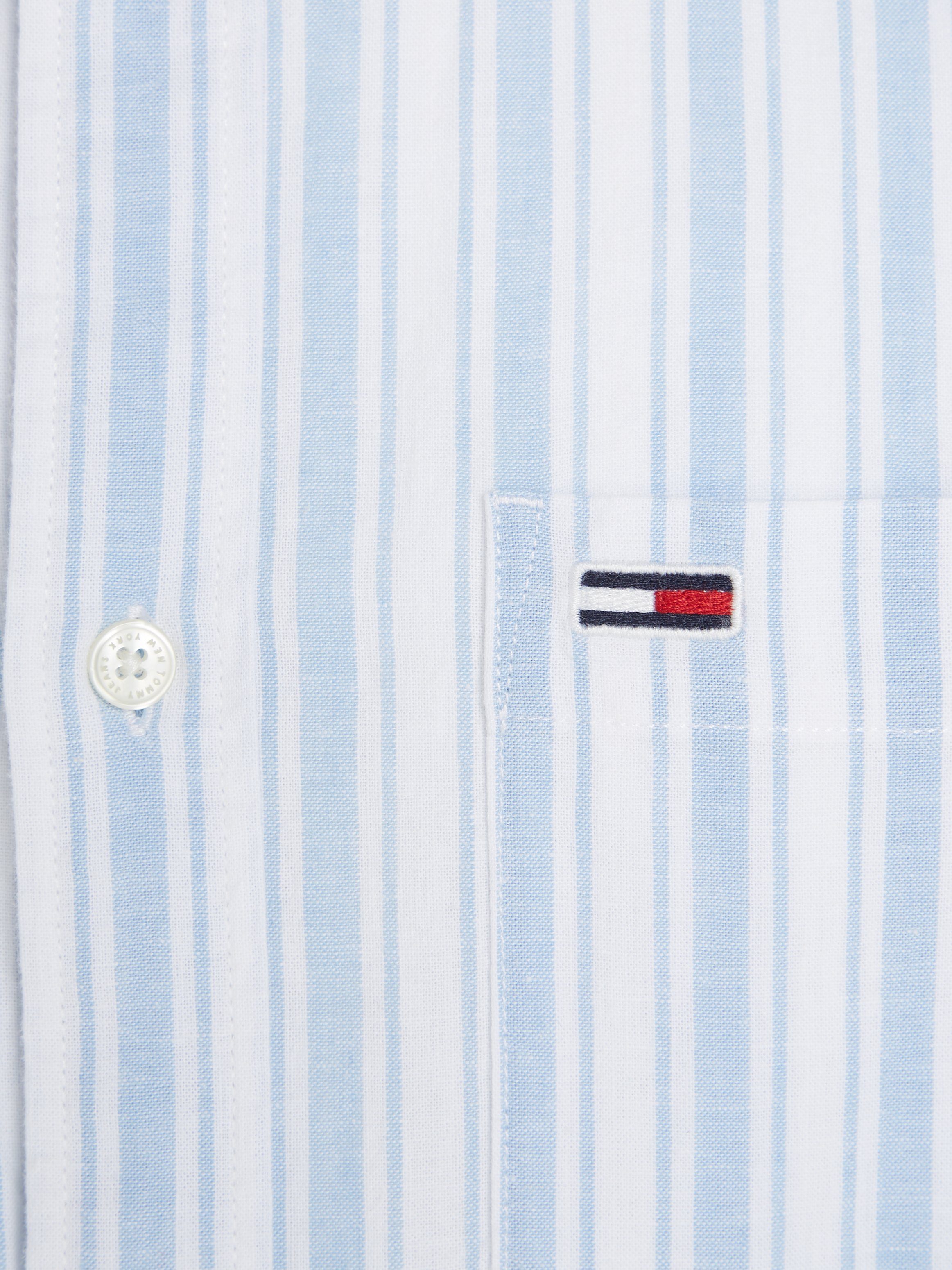 TOMMY JEANS Overhemd met lange mouwen TJM MAO STRIPE LINEN BLEND SHIRT