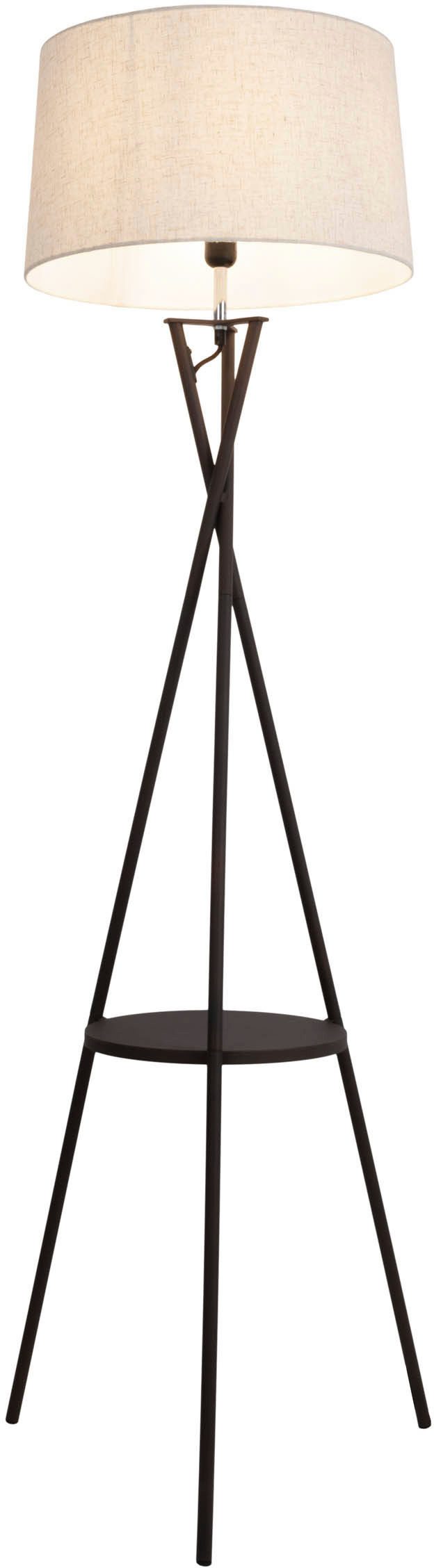 näve Staande lamp Tora met geïntegreerde tafel, frame roest, aansluiting zwart, excl. 1x e27 (1 stuk)