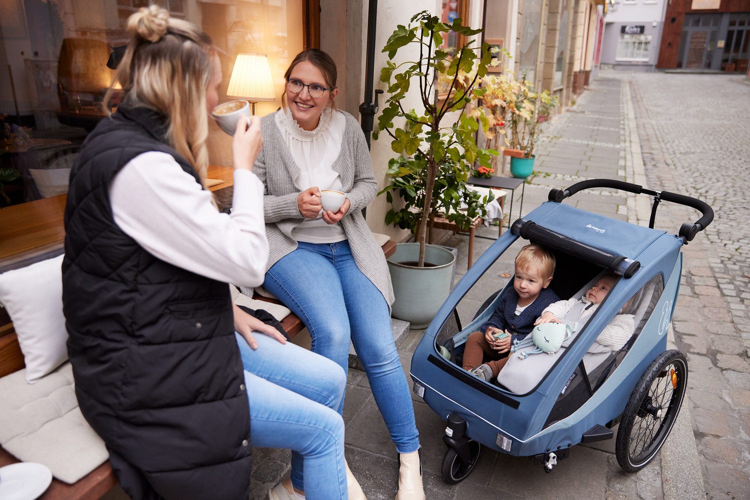 Hauck Kinderen fiets aanhanger 2in1 Bike Trailer und Buggy Dryk Duo Plus, black