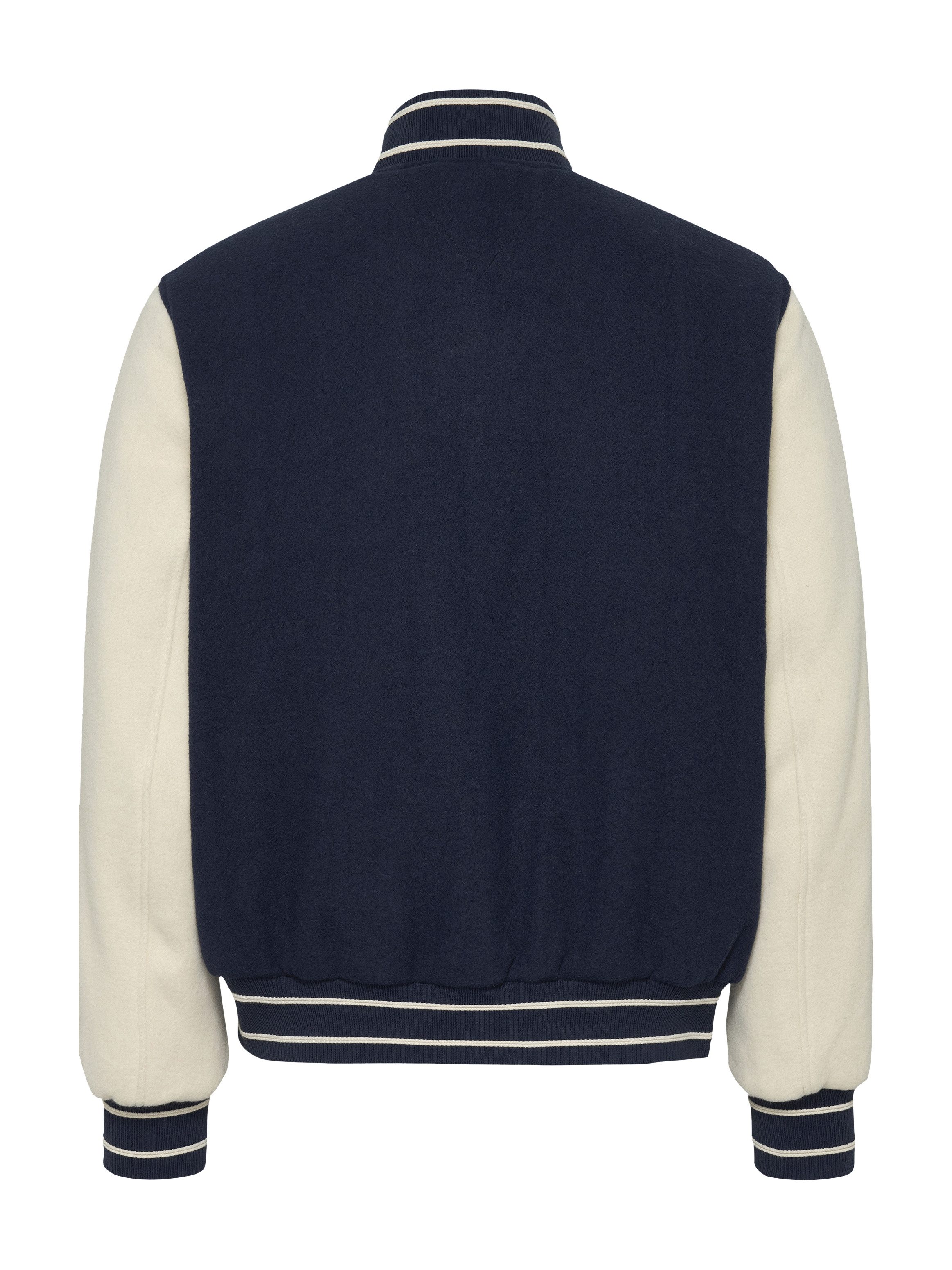 TOMMY JEANS Bomberjack TJM WOOL BLEND VARSITY JKT EXT met colorblock-ontwerp, logoborduring
