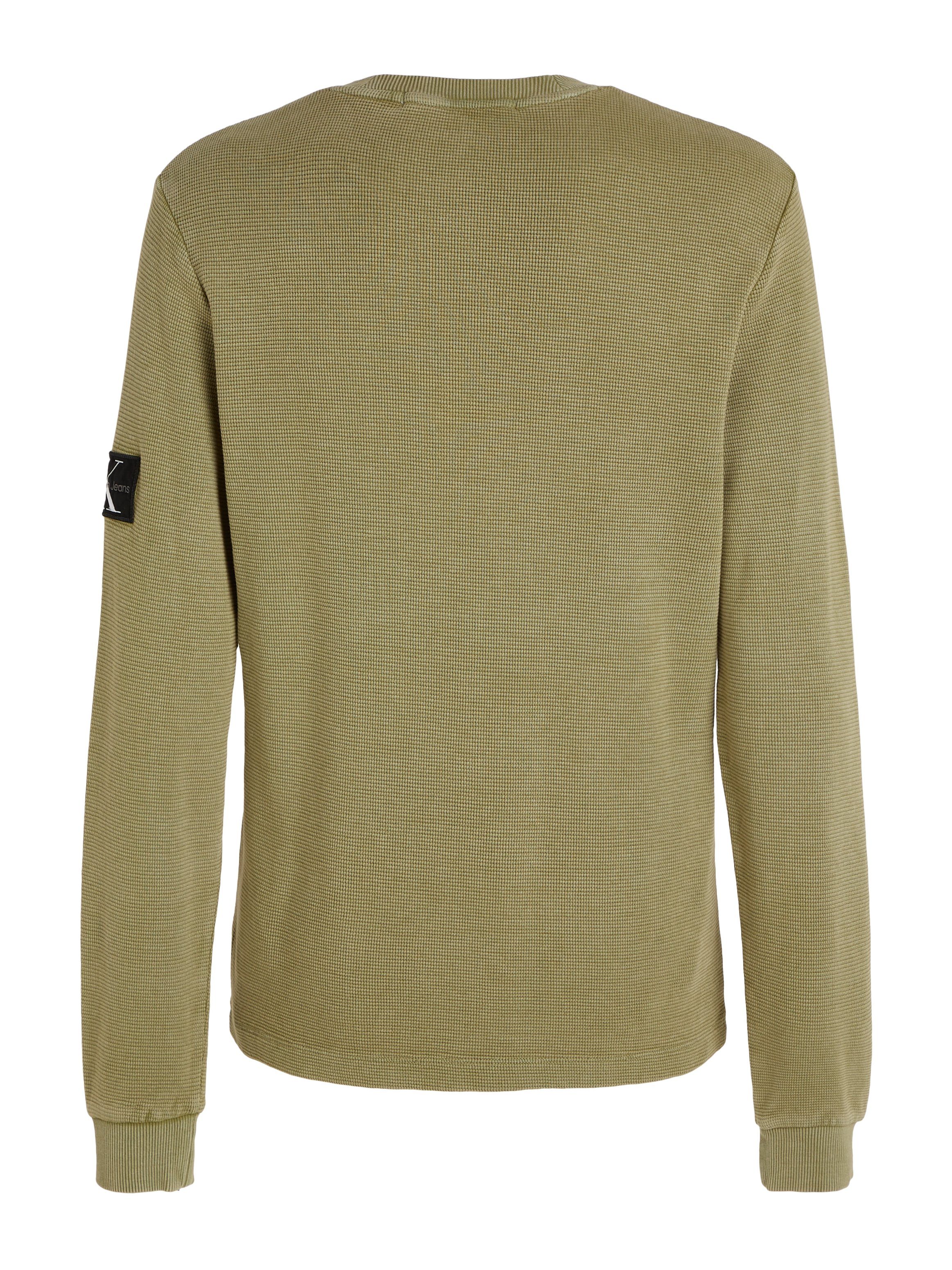 Calvin Klein Shirt met lange mouwen WASHED BADGE WAFFLE LS TEE