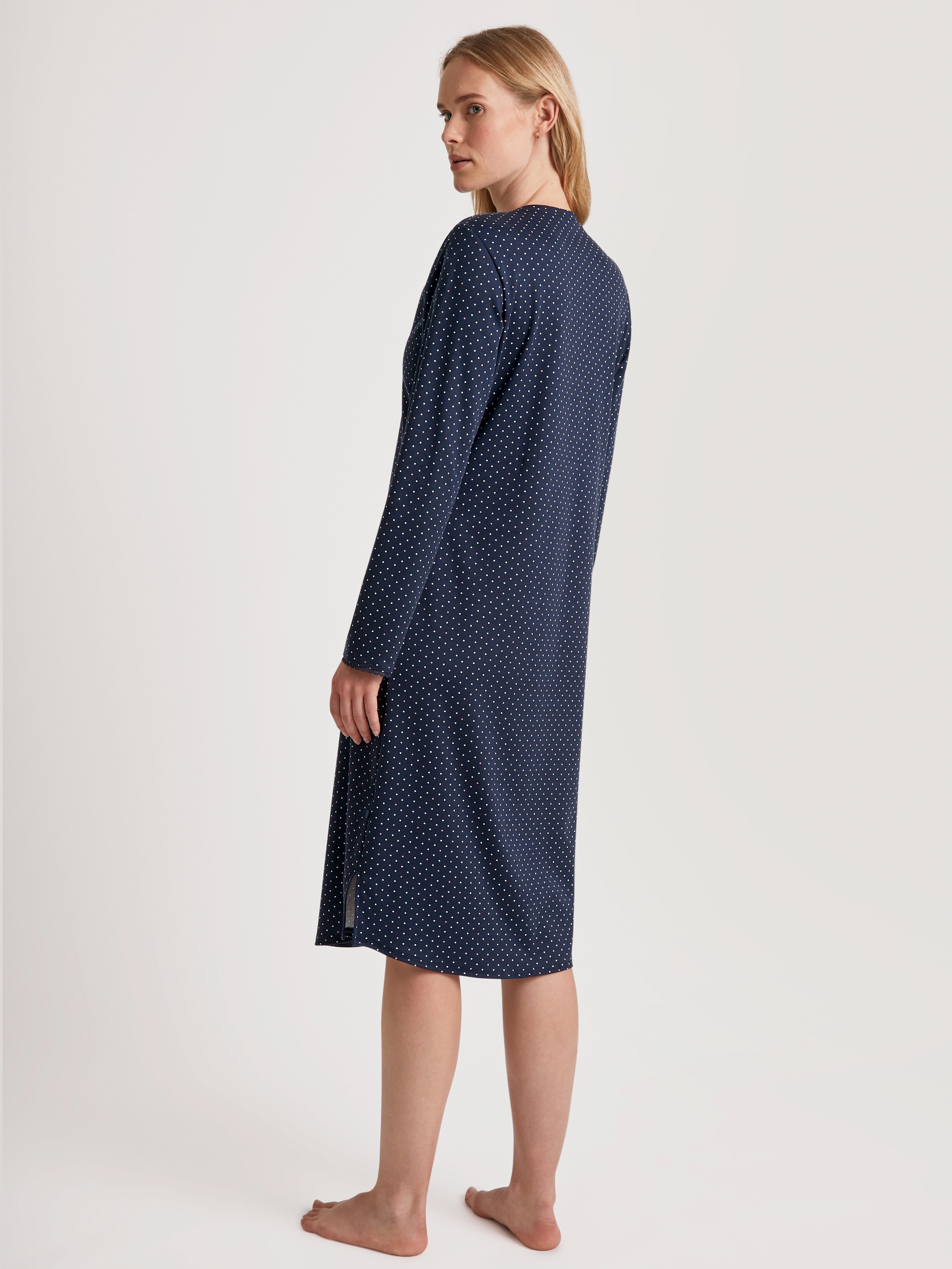 CALIDA Nachthemd Midnight Dreams met knoopsluiting aan de hals