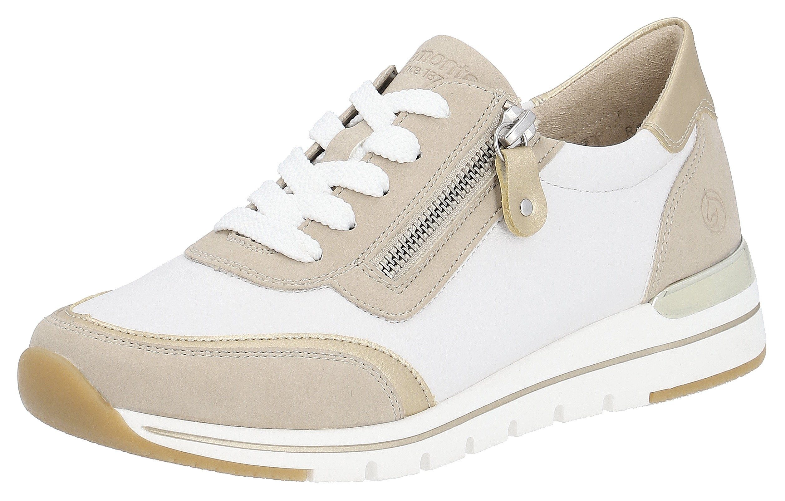 Remonte Sneakers met sleehak met contrastafwerkingen, vrijetijdsschoen, halfhoge schoen, veterschoen