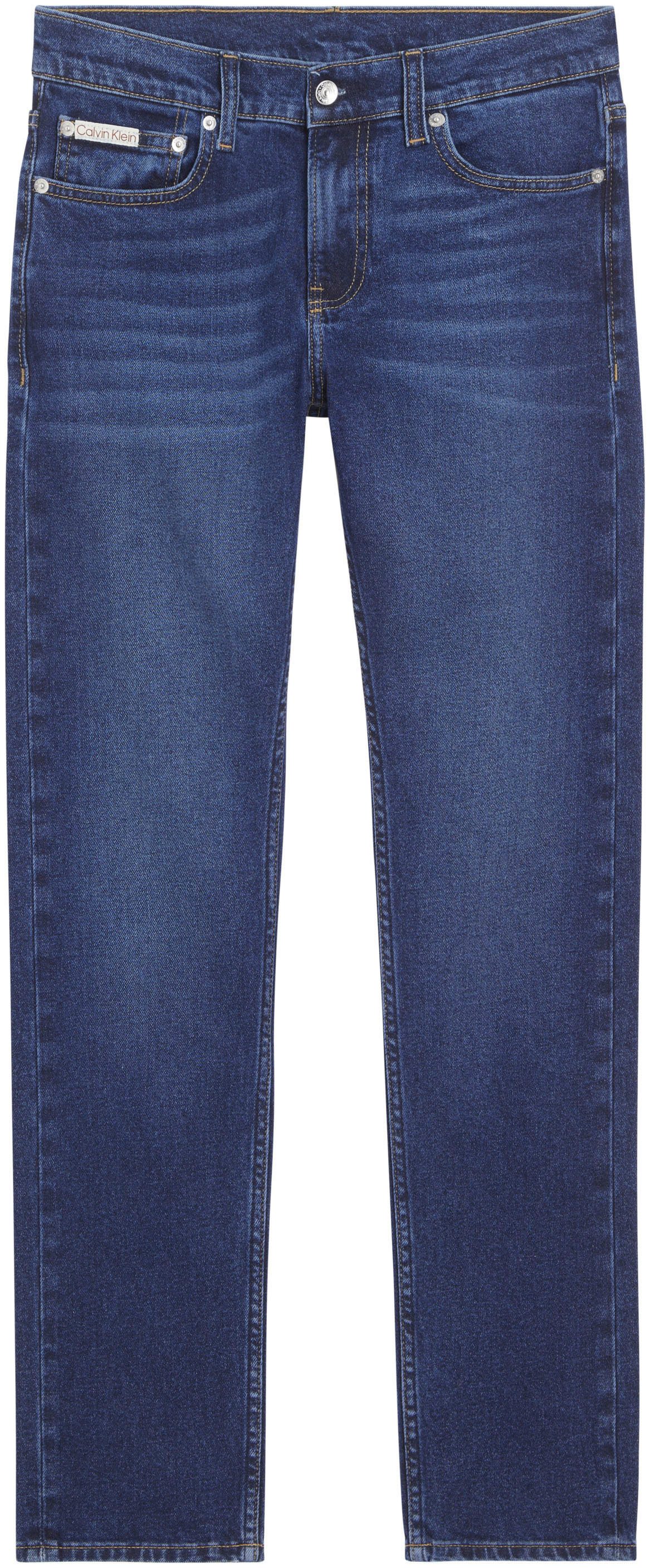 Calvin Klein Slim fit jeans SLIM Muntzakje, logo borduursel
