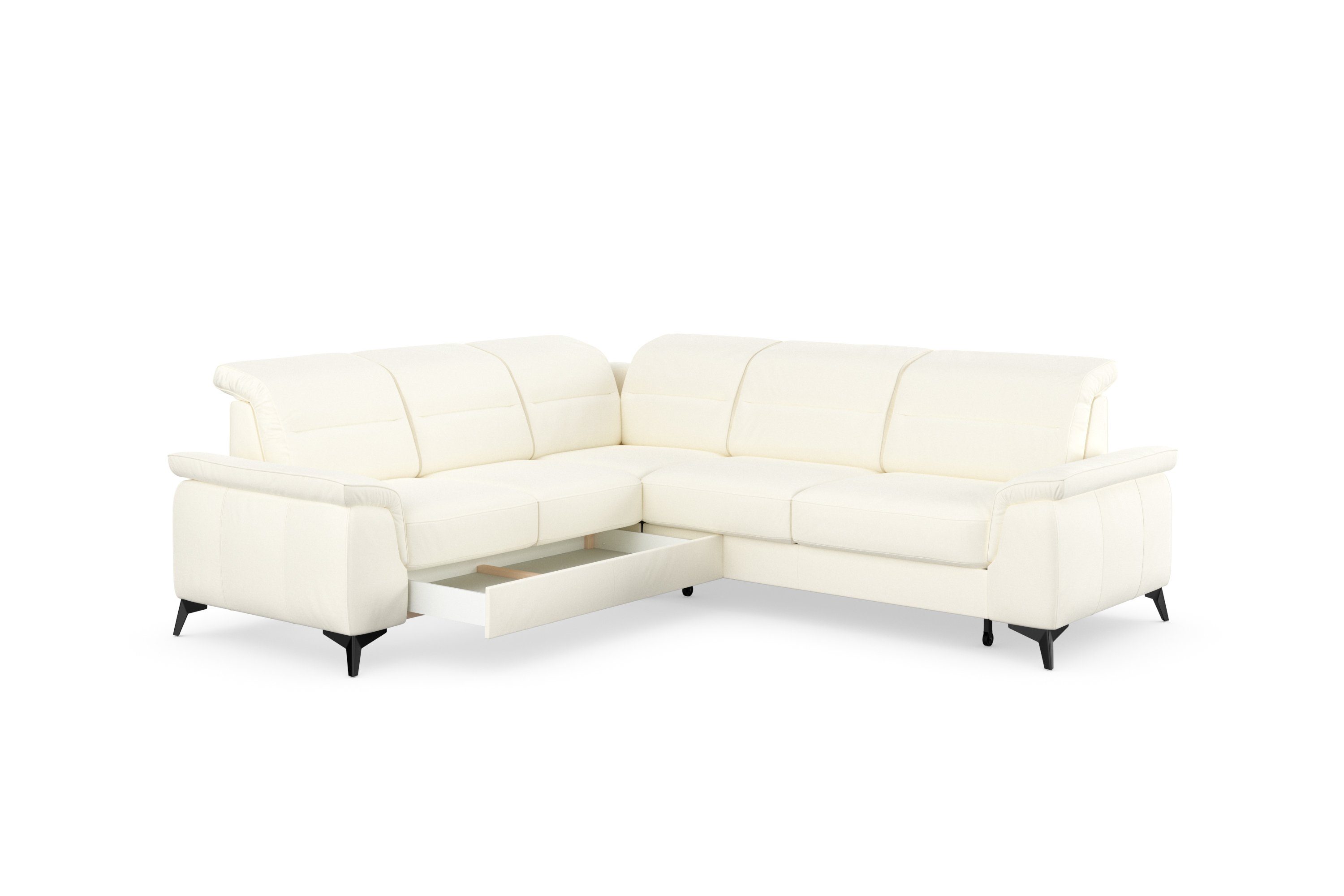 sit&more Hoekbank Sinatra L-vorm optioneel met verstelbare hoofdsteun en armleuning, metalen poten
